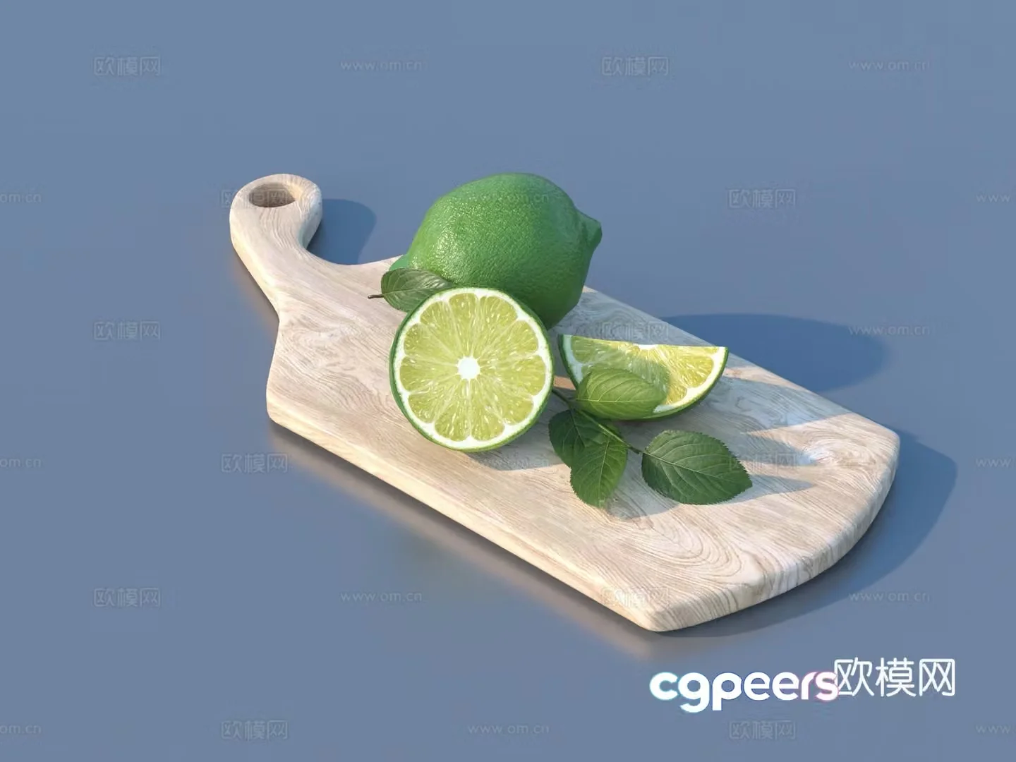 Fruit Lemon Wooden Cutting Board Cutting Board 3D Model