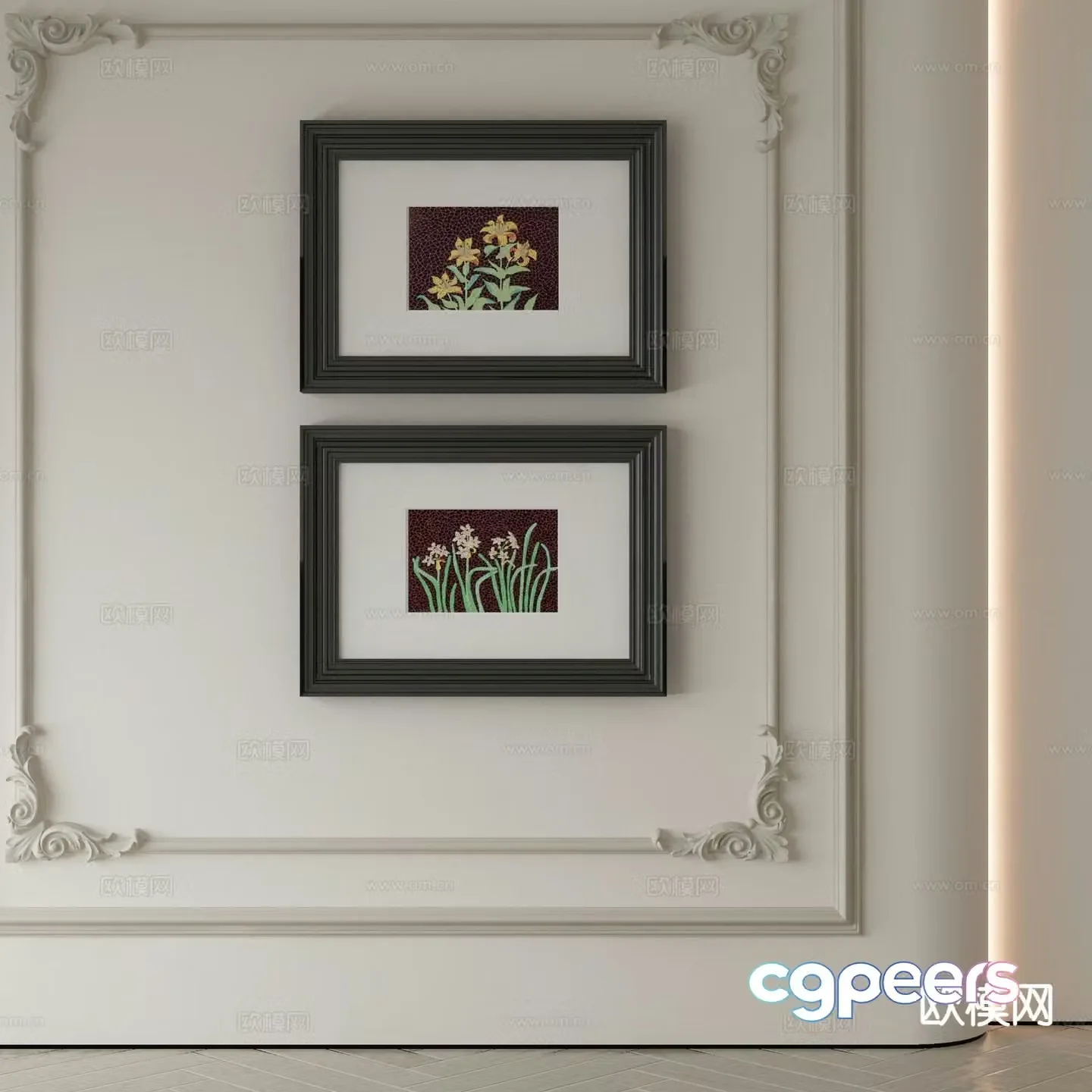 American decorative painting combination painting 3D model