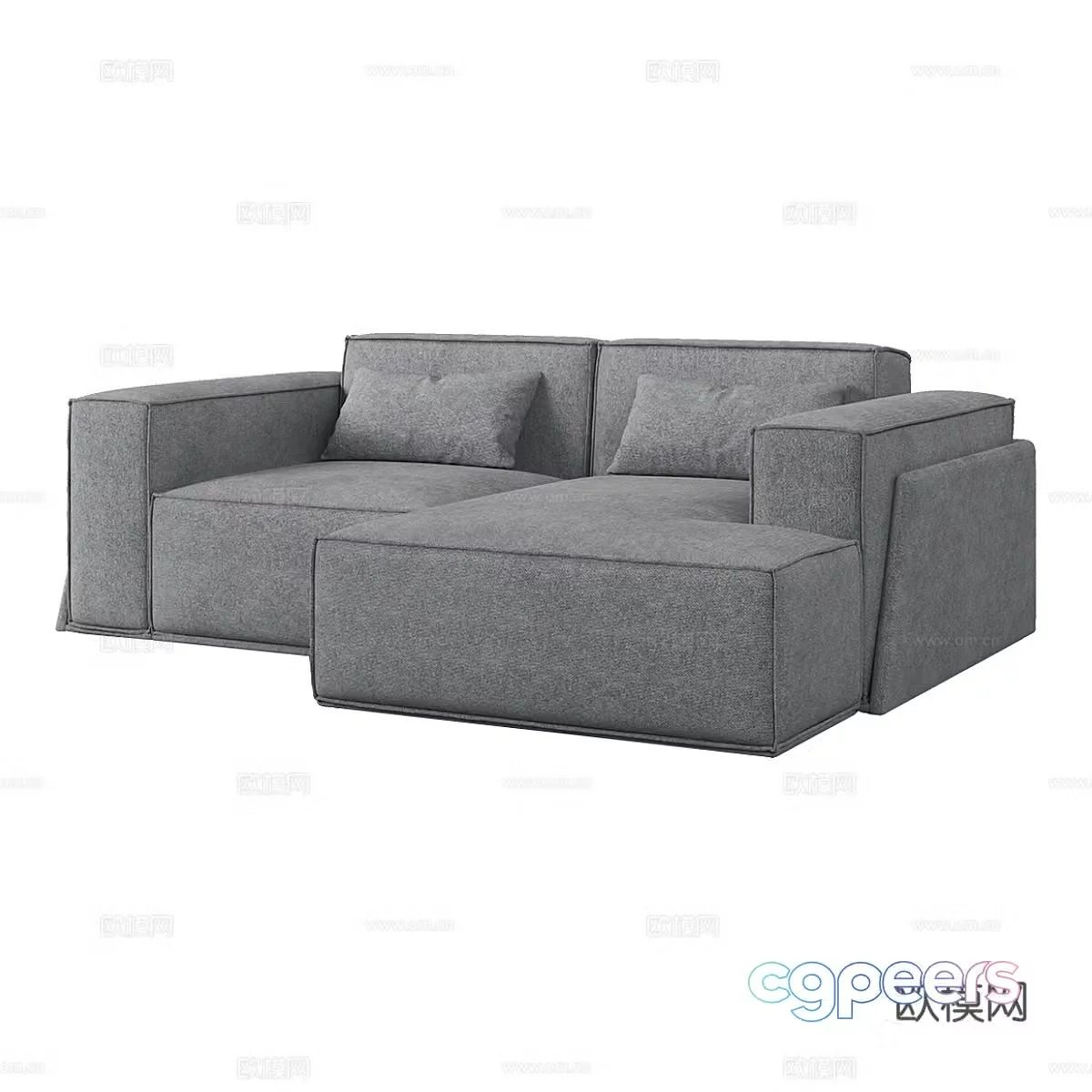 Modern simple double sofa double sofa simple double sofa living room sofa 3D model
