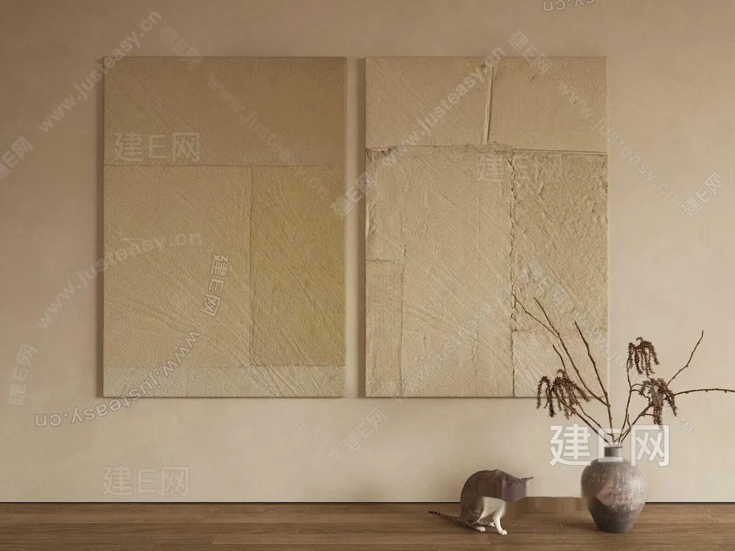Minimalist Wall Artwork 3D Model – 6846 – VRAY Render