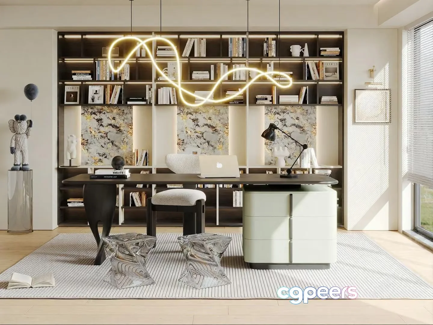Modern Home Office 3D Model – 3992 – VRAY Render