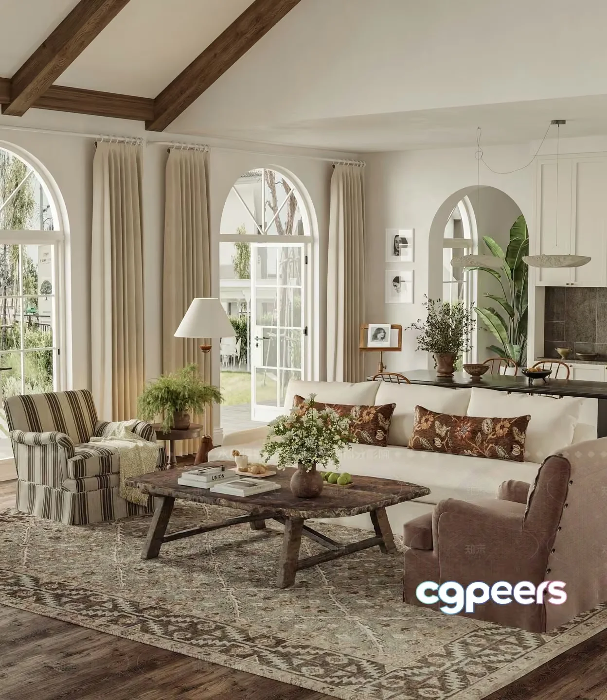 Modern Living Room 3D Model – 8748 – CORONA Render