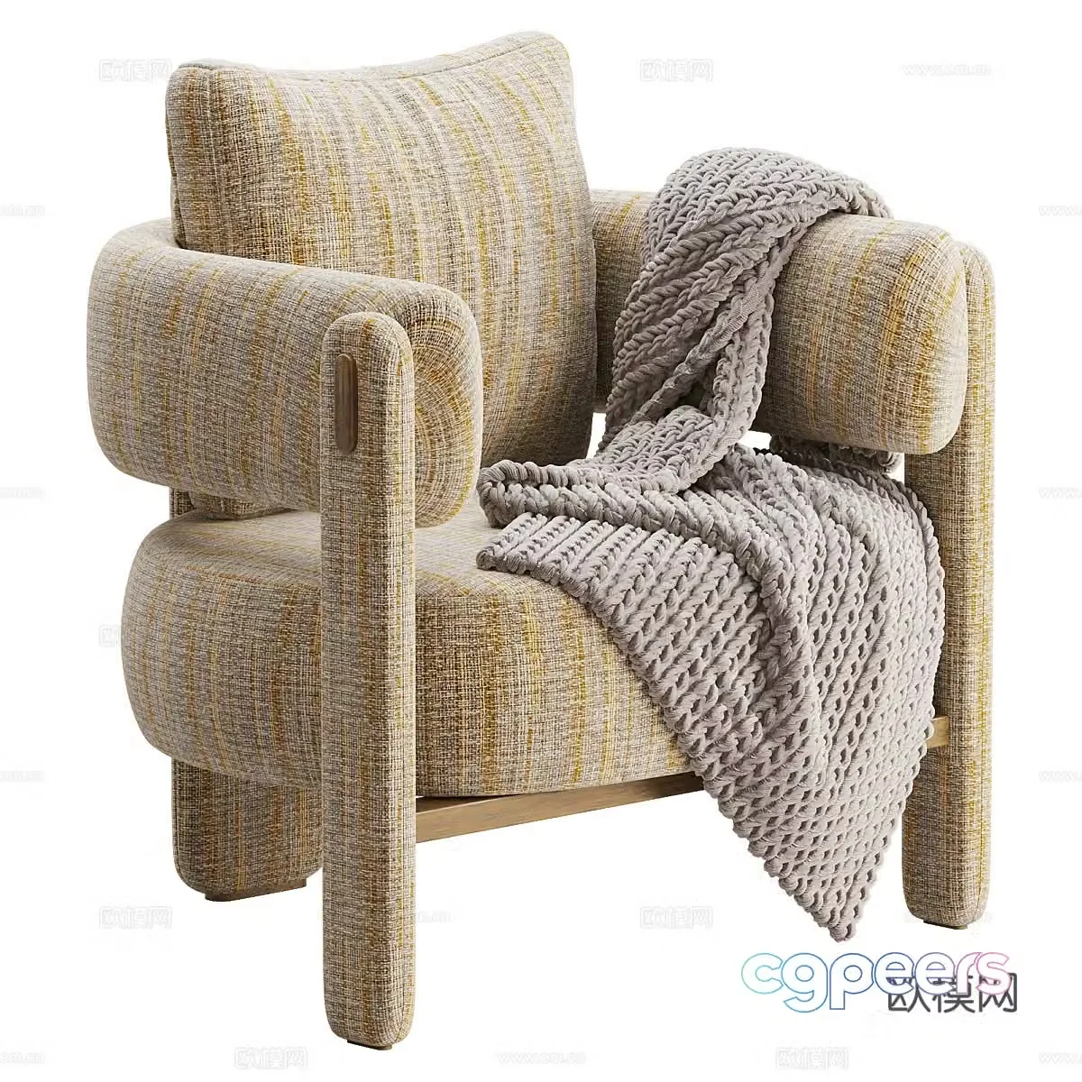 Modern Italian fabric armchair 3d model