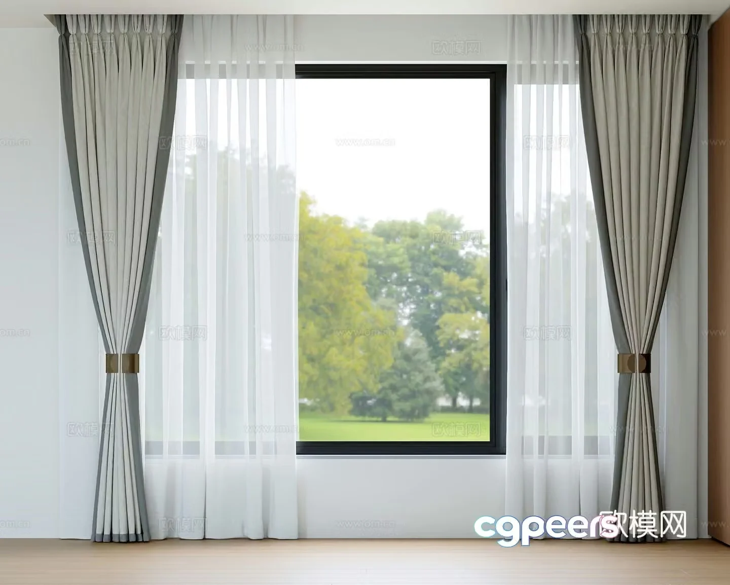 modern curtain 3d model