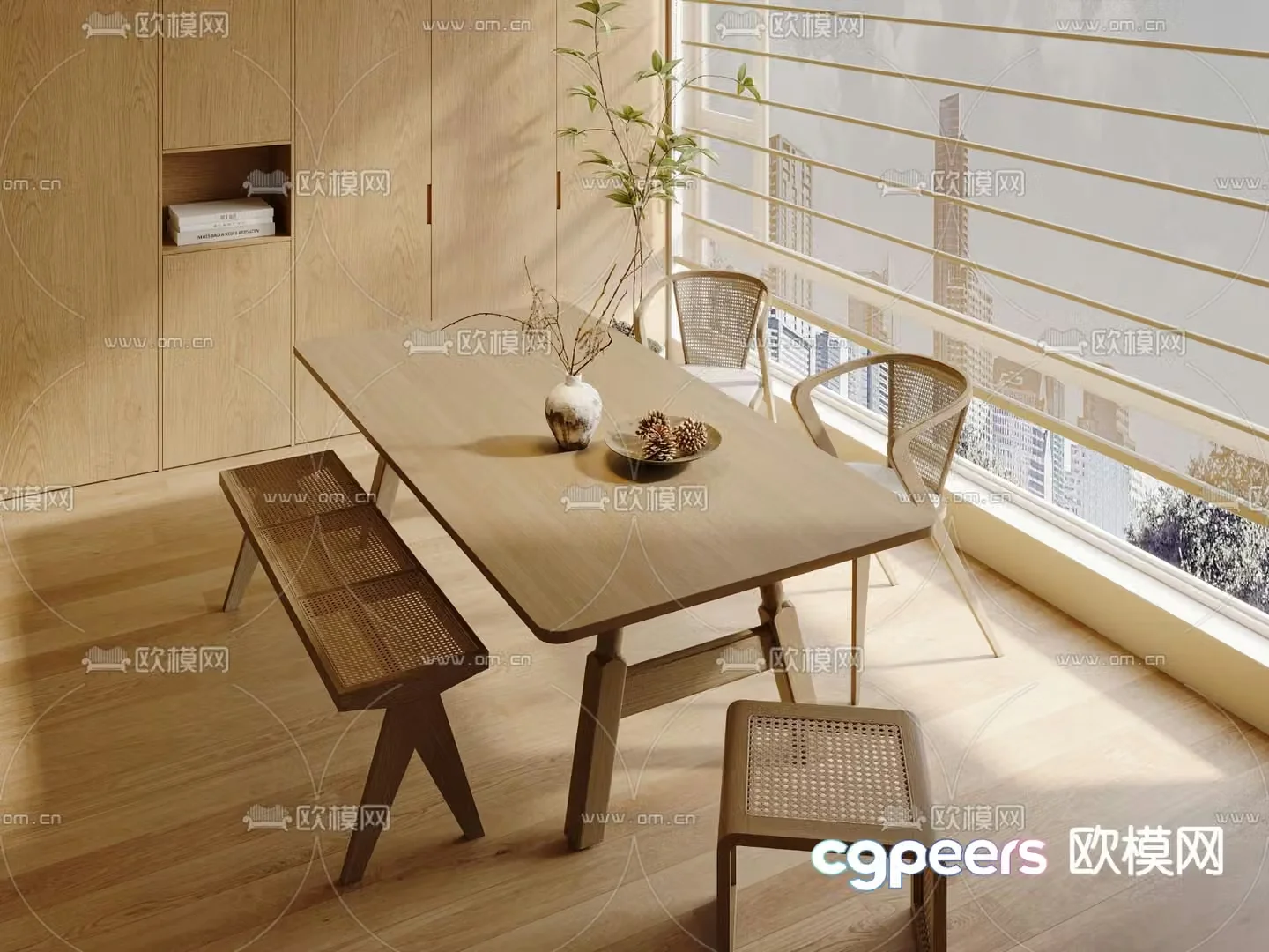 Wasabi Dining Table and Chair 3D Model