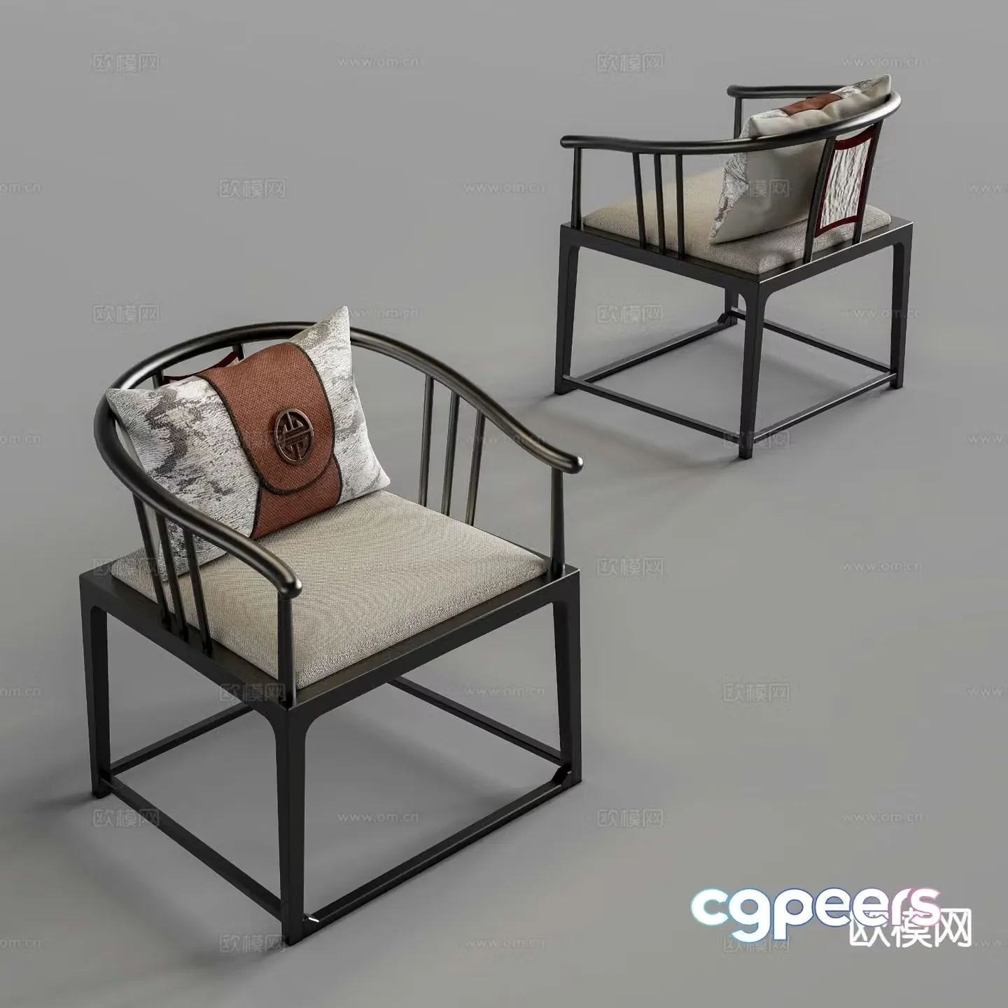 New Chinese style single chair armchair 3d model