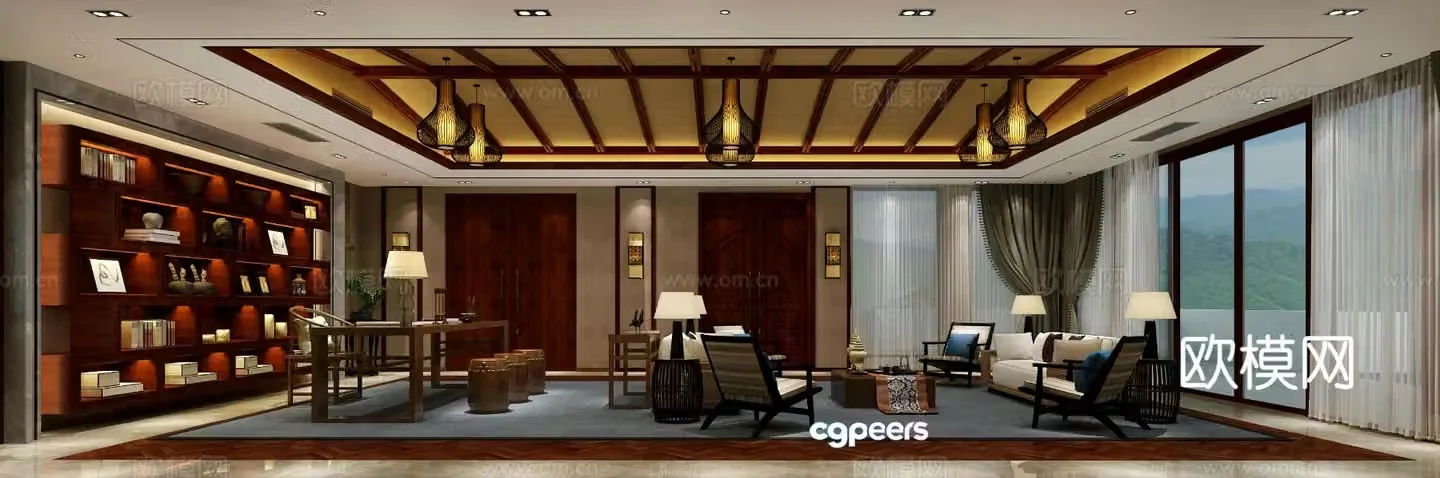 New Chinese style living room 3d model