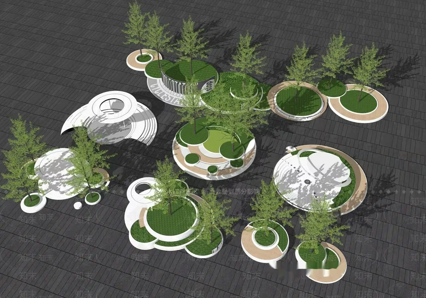 A Modern Garden Design 3D Model – 12727 – VRAY Render