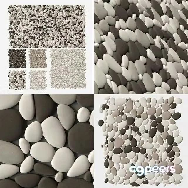 3ds Max Free – Pebble oval big panel tile n1
