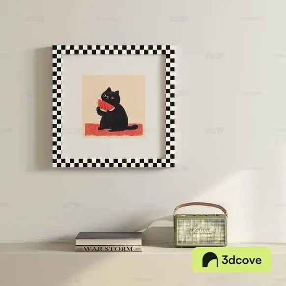 A Framed Picture Of A Cat