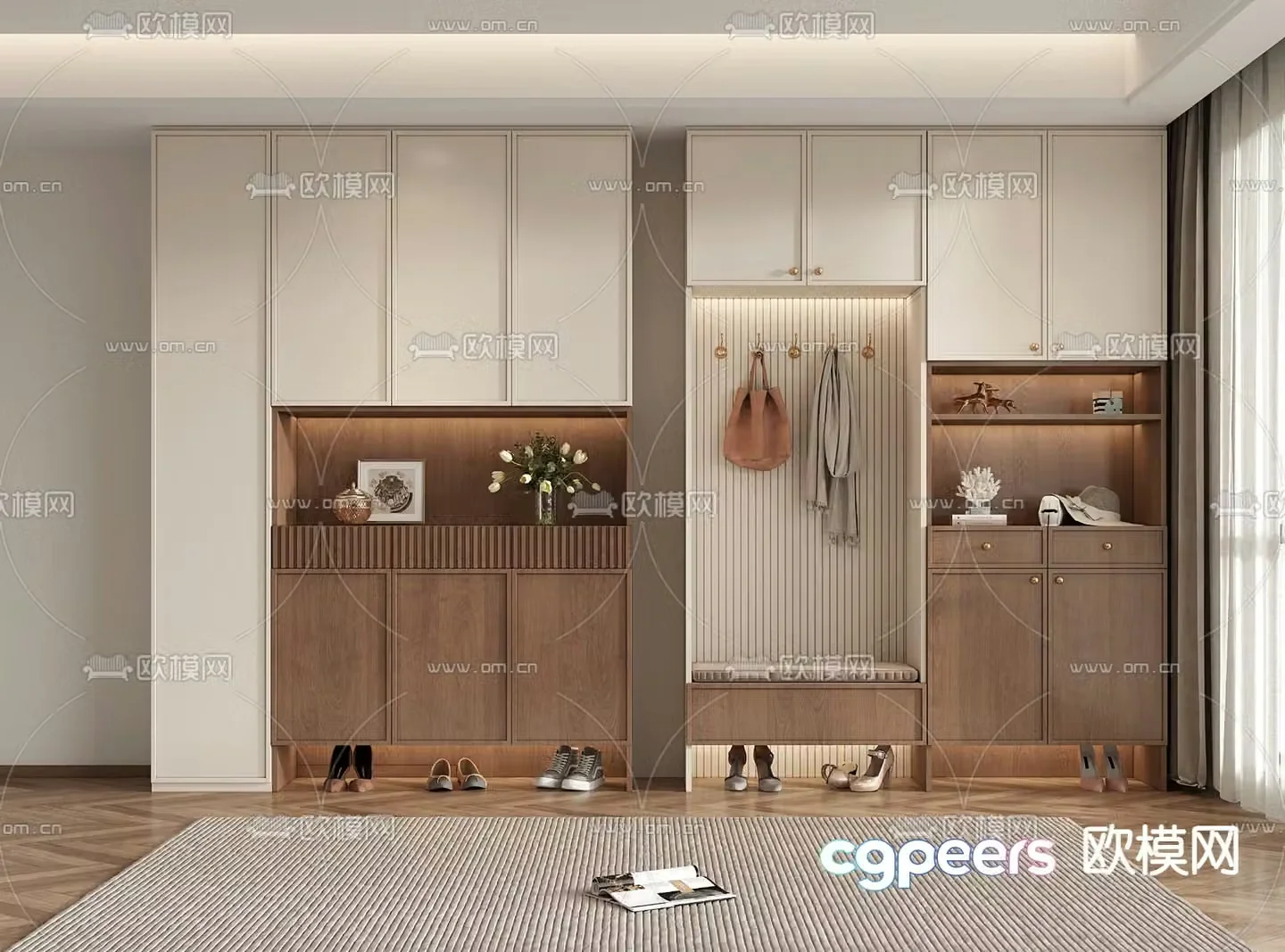 Medieval style shoe cabinet 3D model