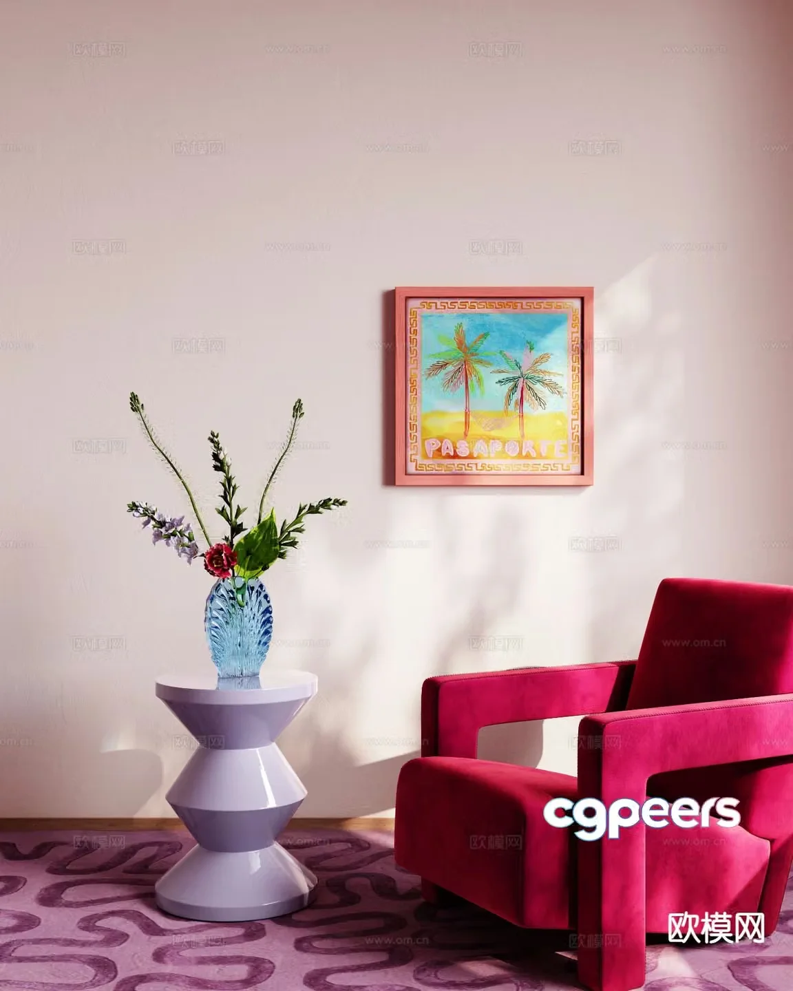 Modern oil painting art painting decorative painting 3d model