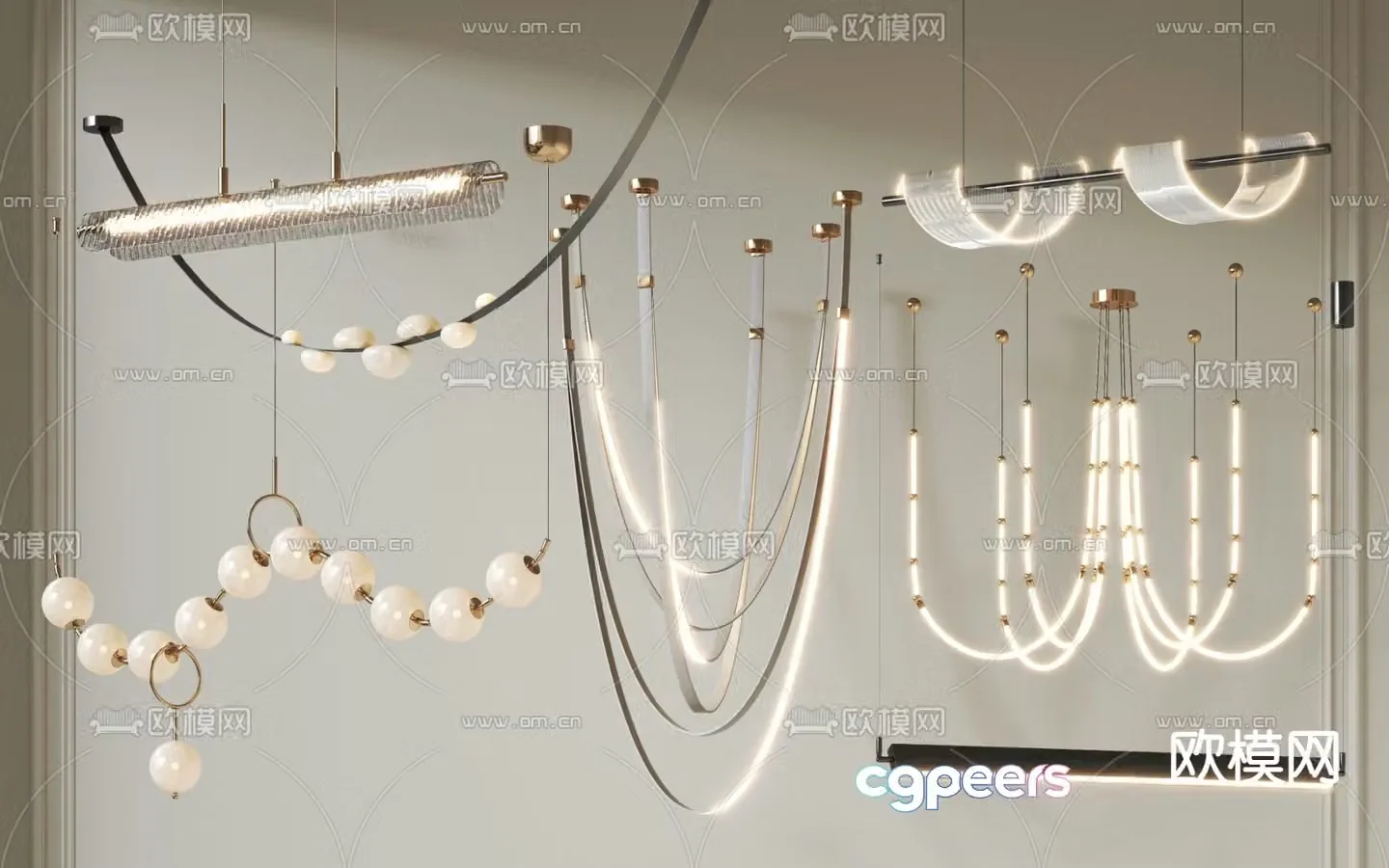 Modern chandelier art chandelier 3d model