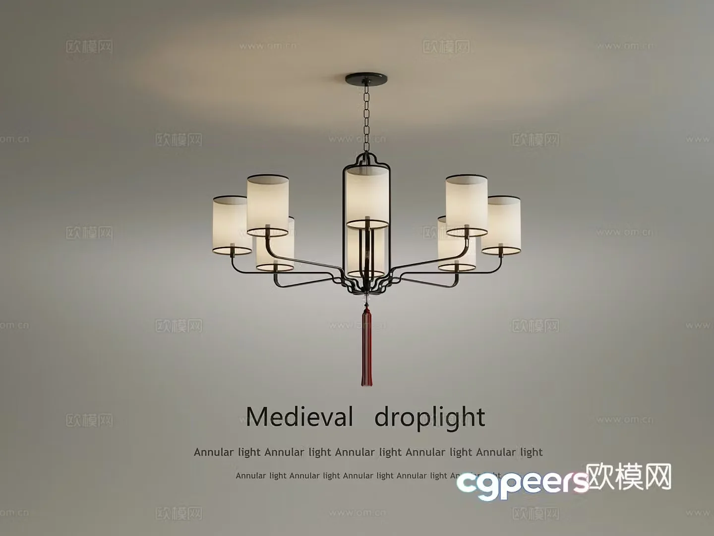 New Chinese Chandelier Bedroom Chandelier 3D Model