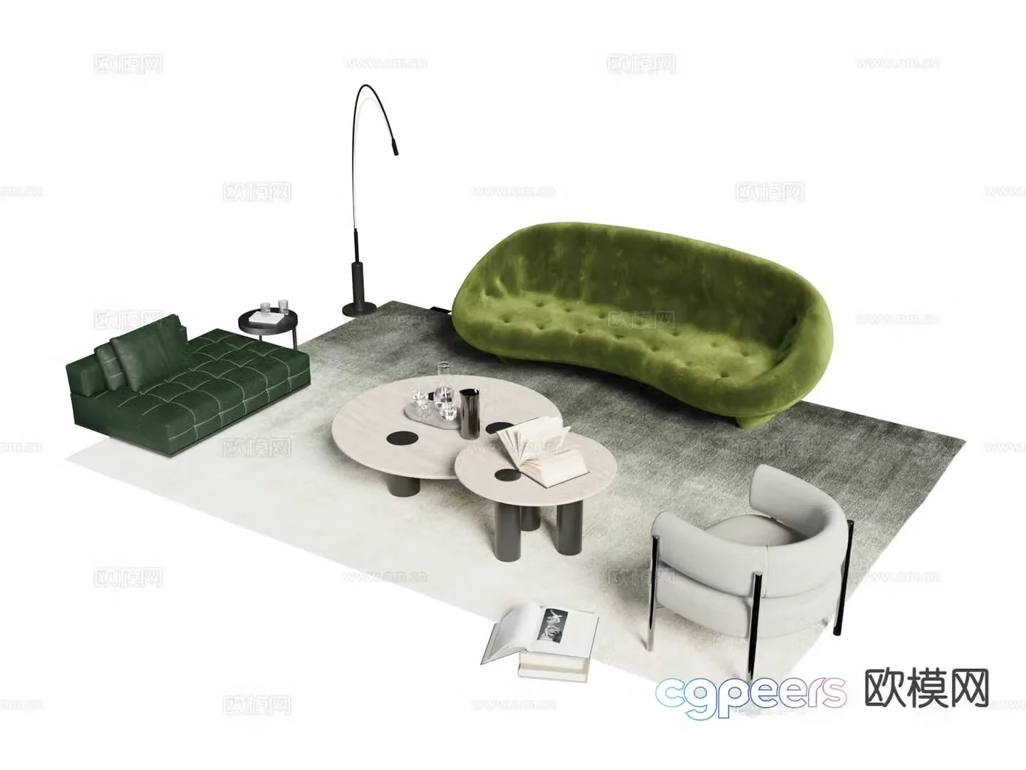 Modern sectional sofa 3d model