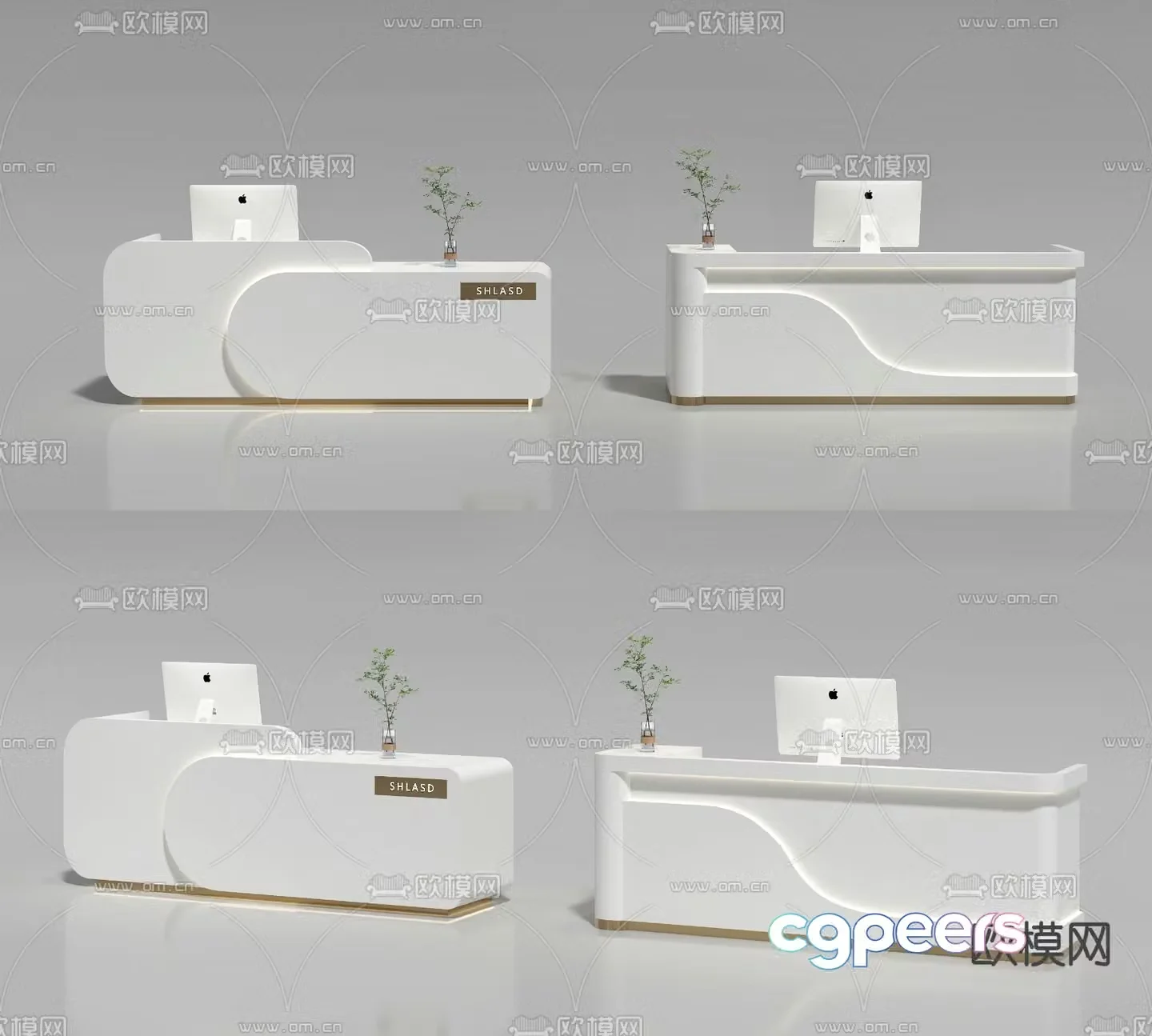 Front desk reception desk cashier 3d model