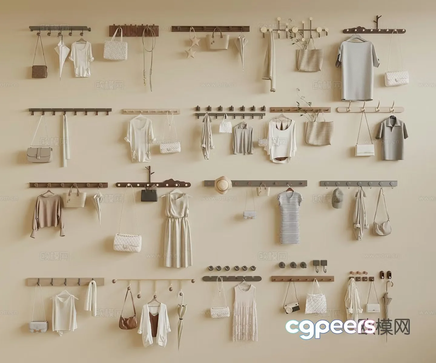 Modern coat hook coat hanger 3d model