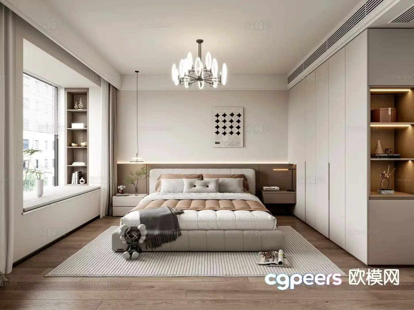 Modern bedroom master bedroom 3d model