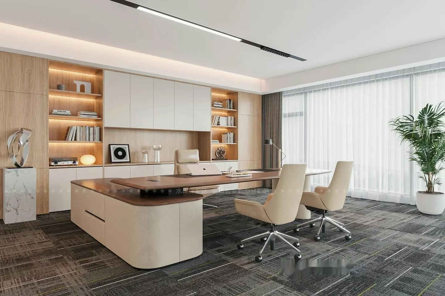 Modern Office Space 3D Model – 3876 – VRAY Render