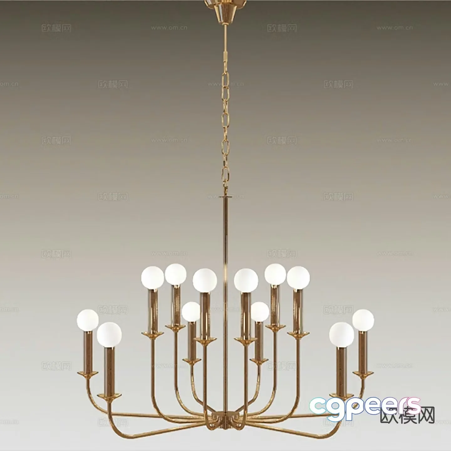 Light luxury chandelier candlestick chandelier 3d model