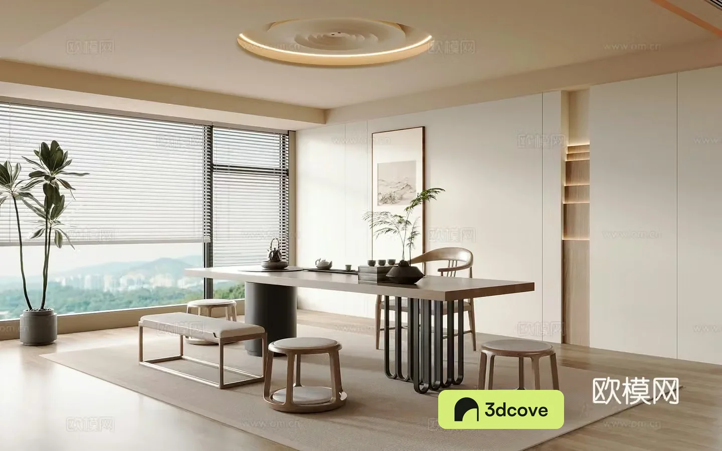 New Chinese-style tea room tea table and chair tea set