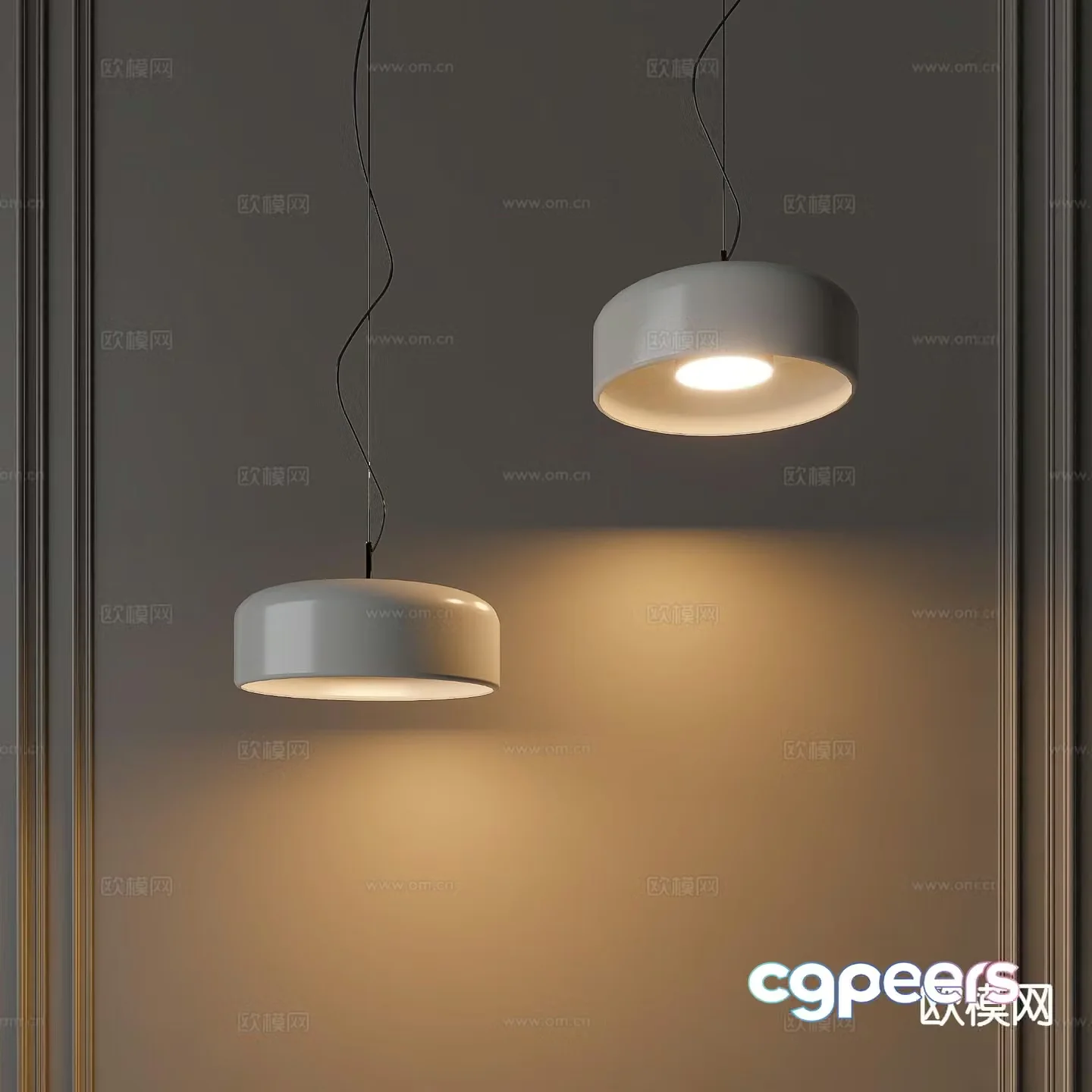 Lampshade chandelier dining room chandelier 3d model