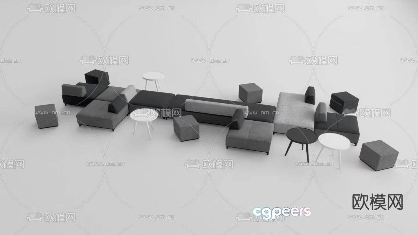 Office leisure sofa module sofa 3d model