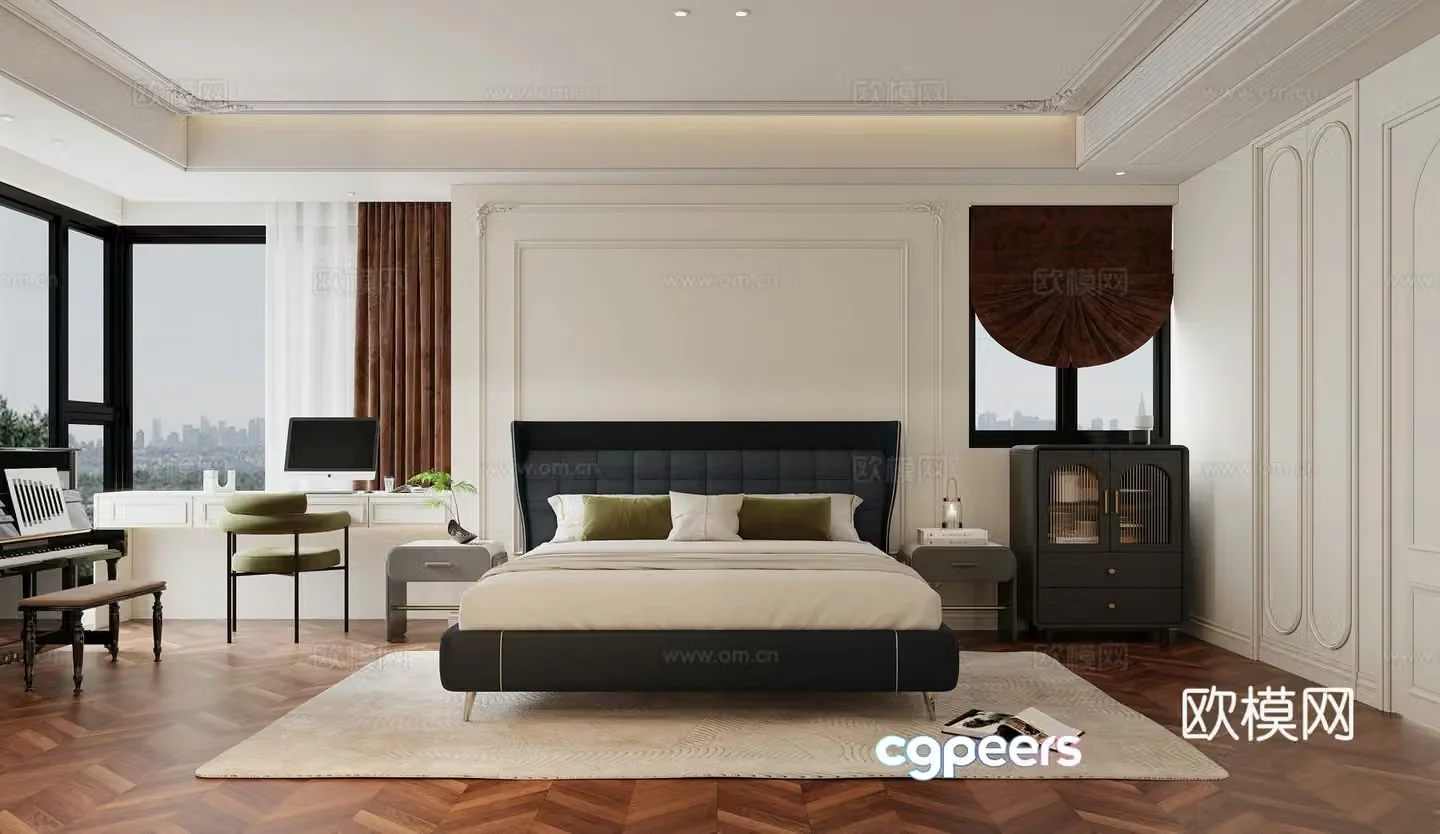 French modern bedroom 3d model