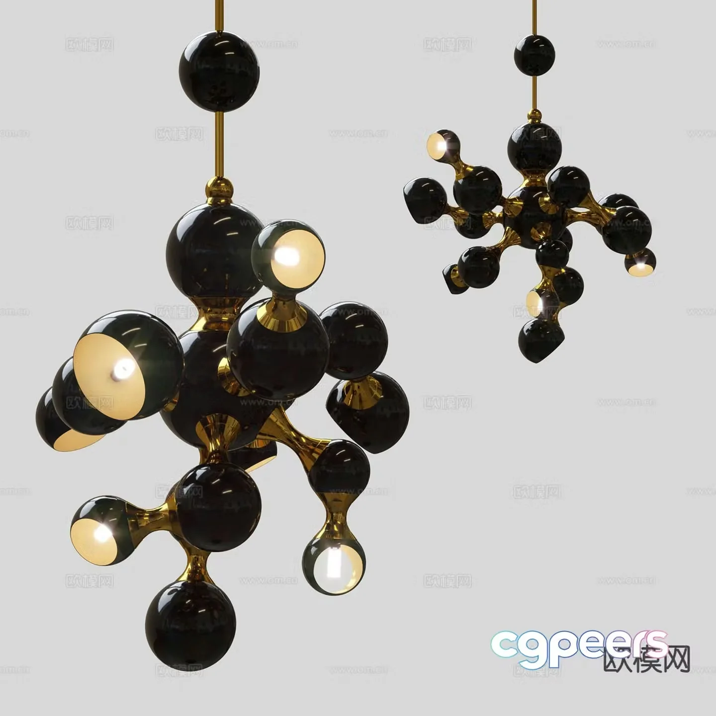Modern spherical chandelier 3d model