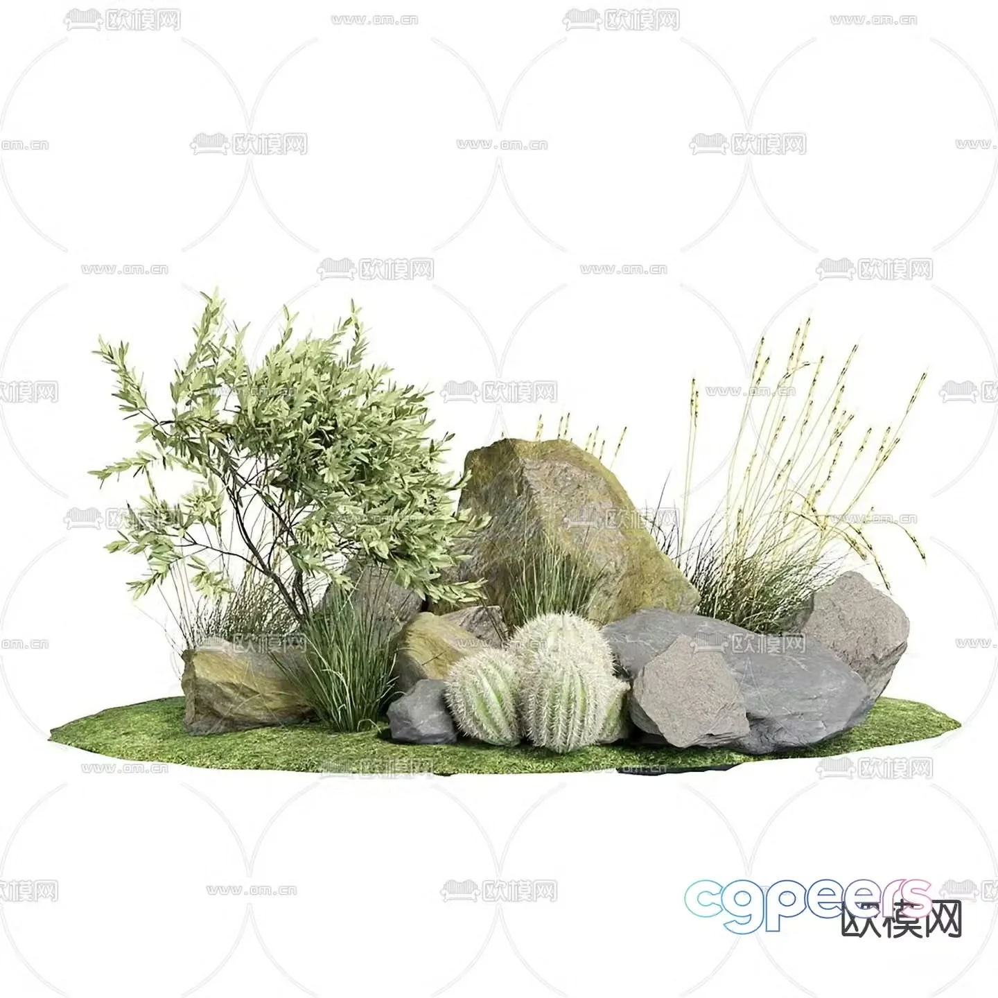 Stone sketch stones plant pile 3d model