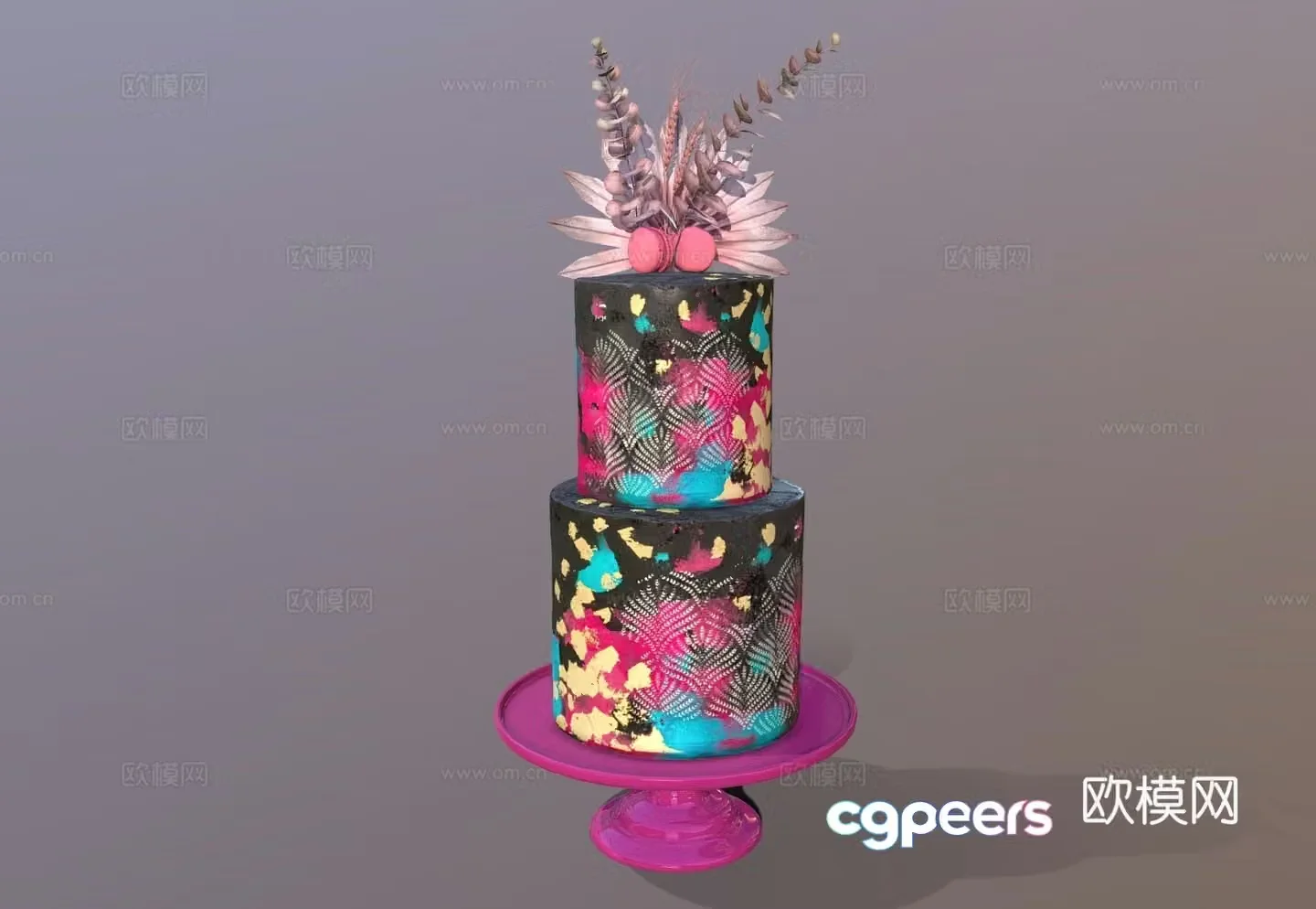 Food and drink Cream cake Chocolate cake Double layer cake Birthday cake 3d model