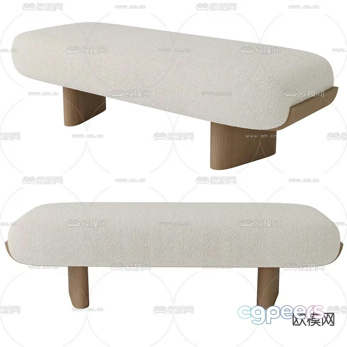 Modern footrest bedside stool sofa stool 3d model