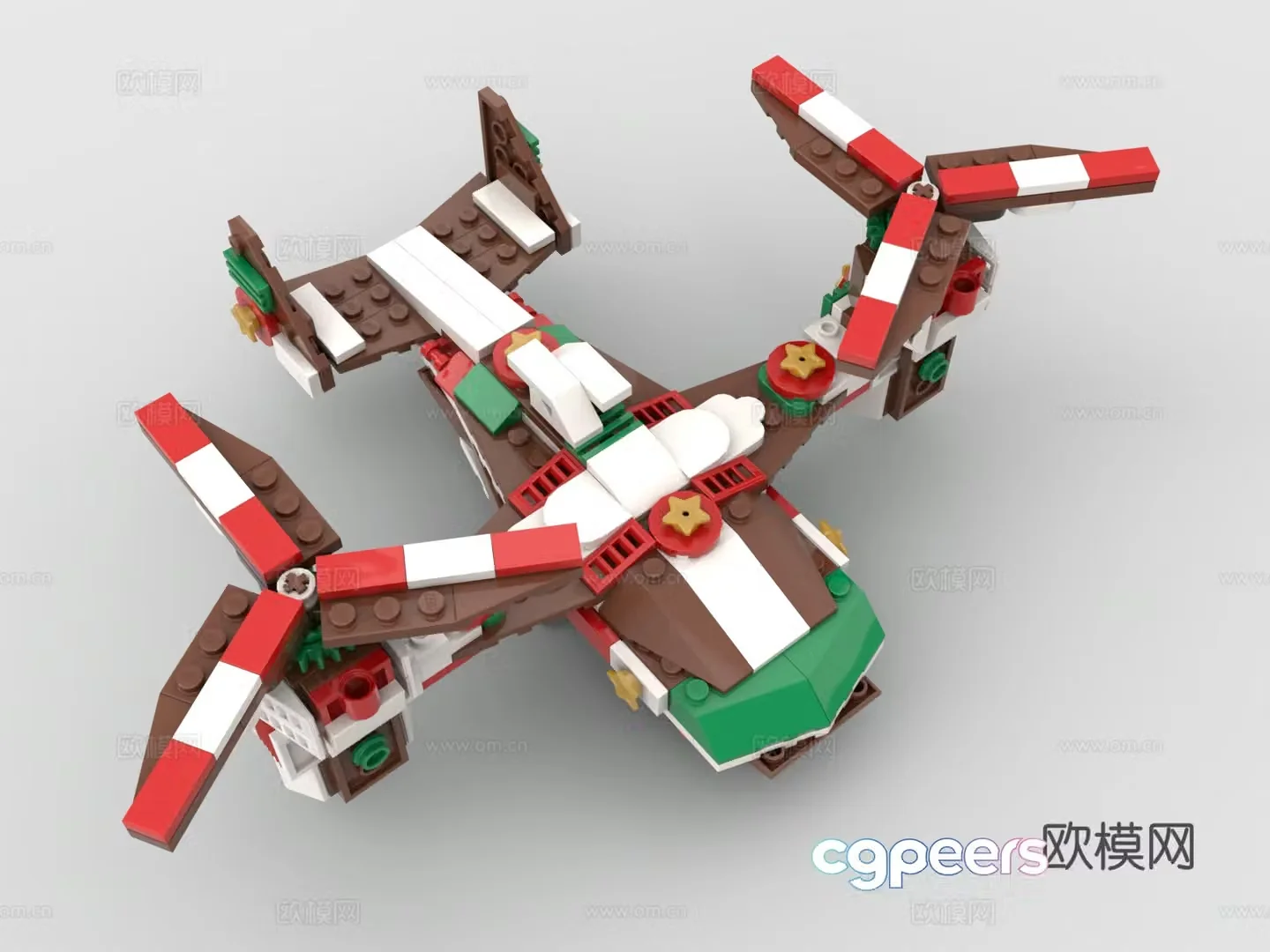 LEGO helicopter building block toy 3d model