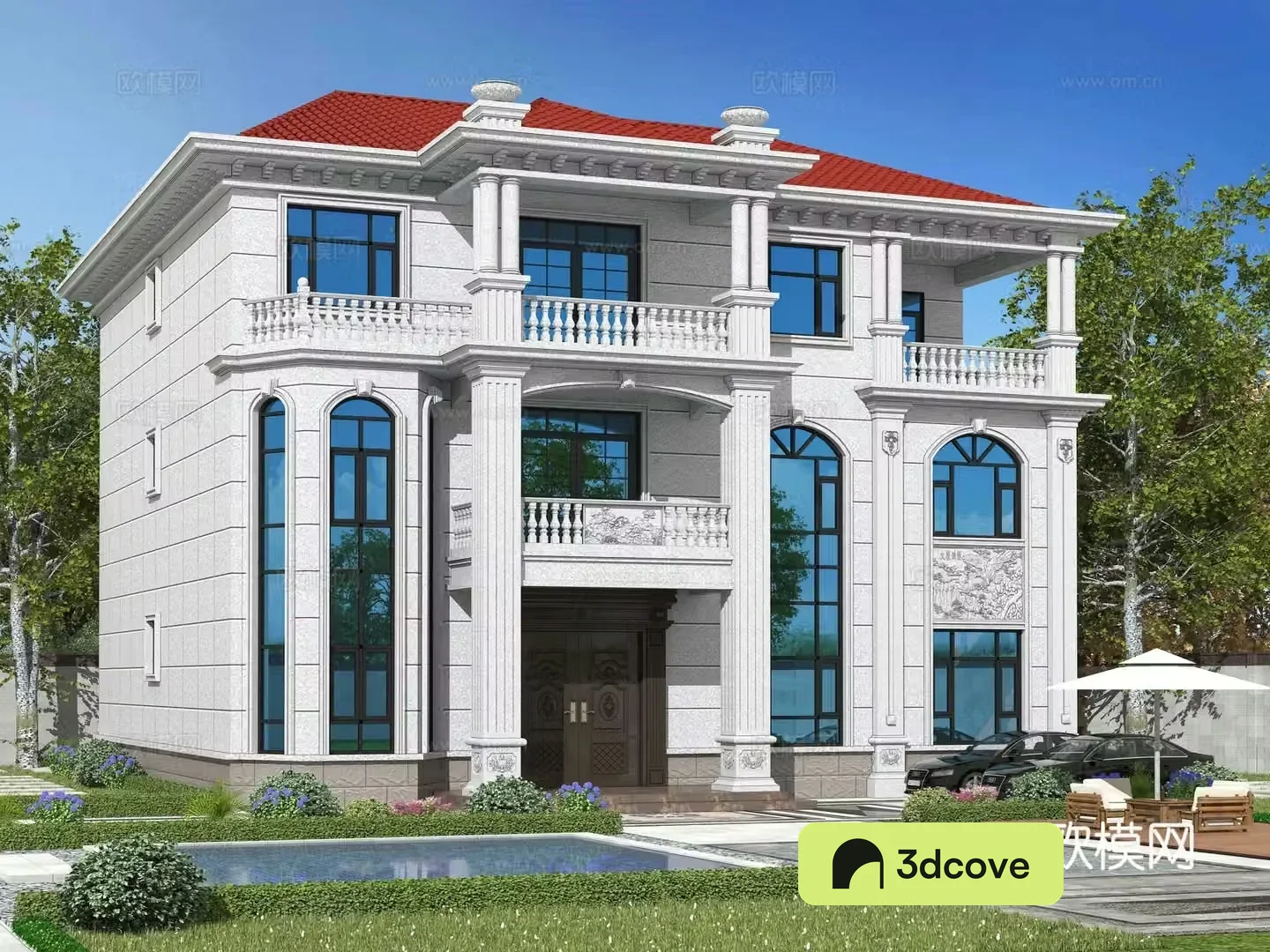 Simple European single-family villa appearance