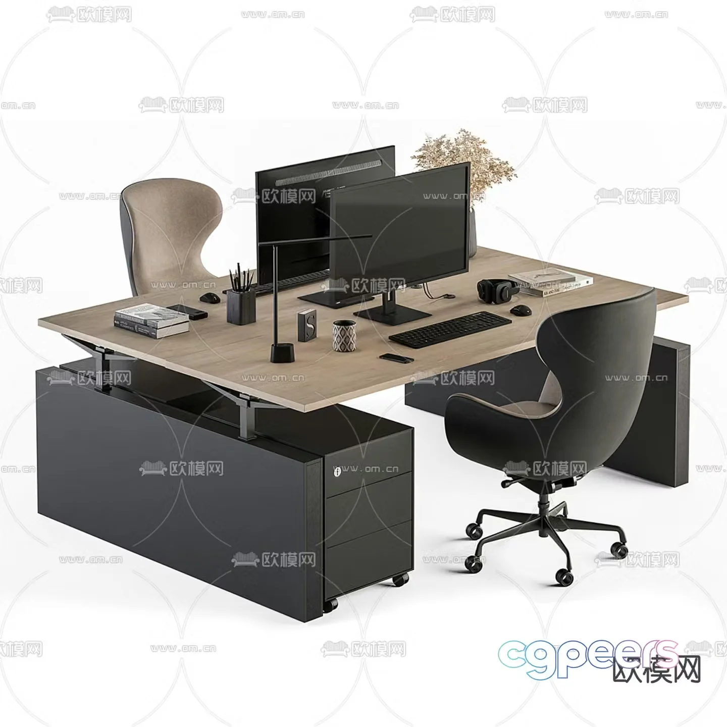 office desk chair post 3d model