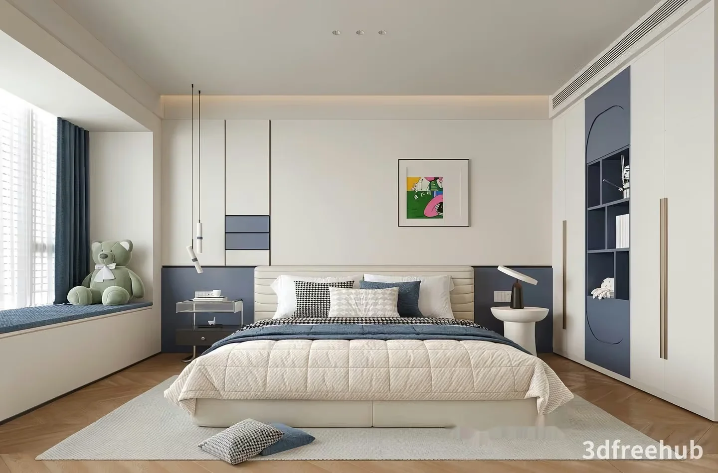 Cozy Modern Bedroom 3D Model – 21507 – VRAY Render