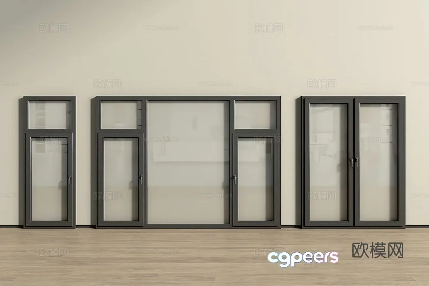Modern window casement window window glass window casement window 3d model