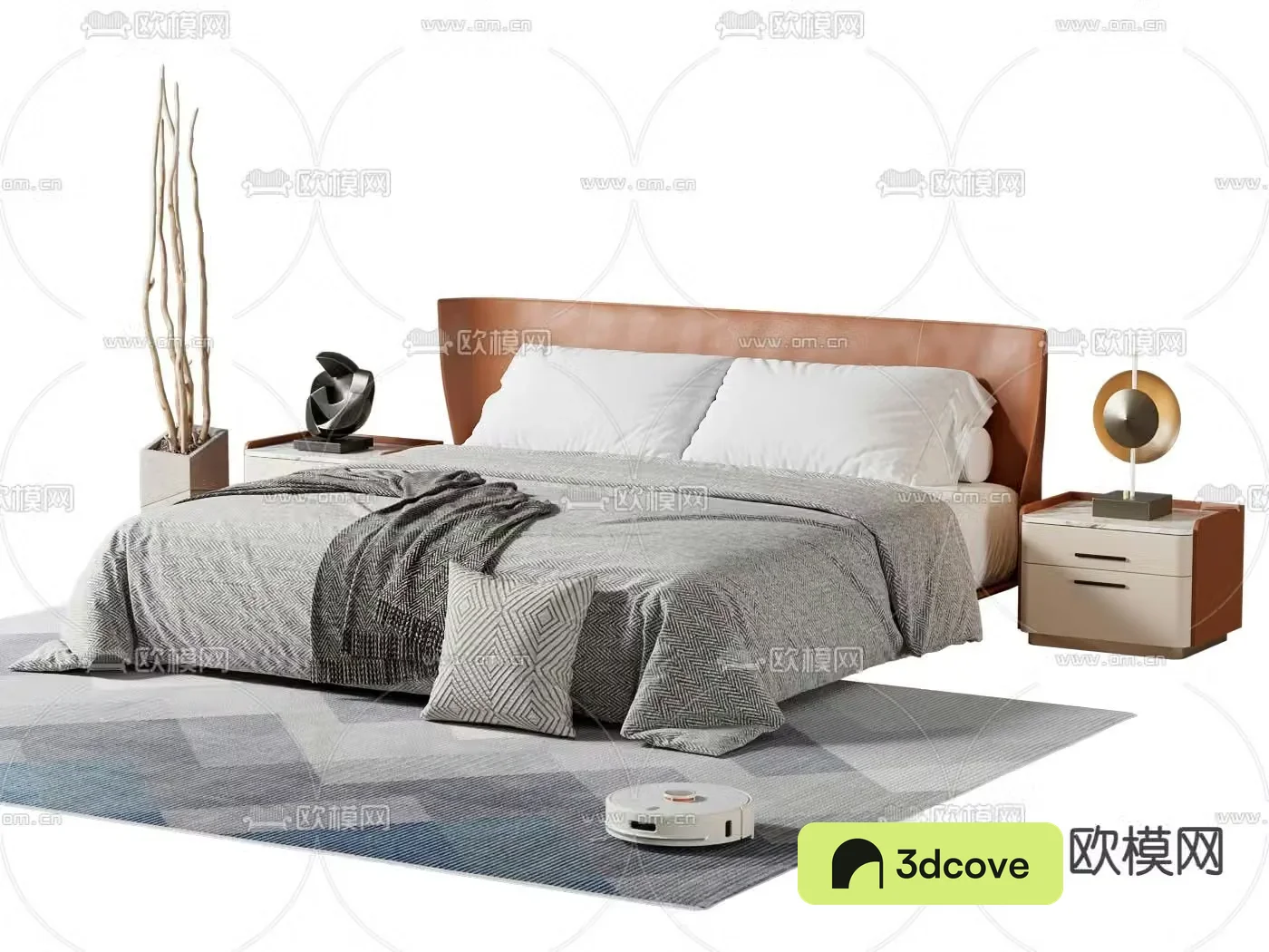 Light luxury double bed