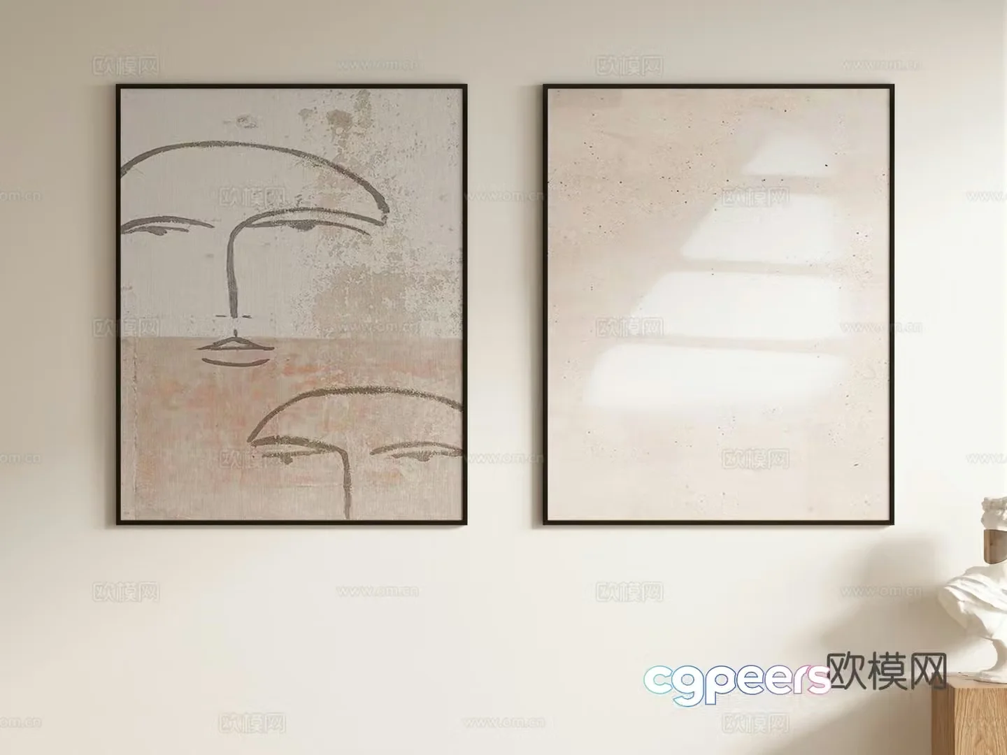 Wabi-sabi painting decorative painting art painting hanging painting 3D model