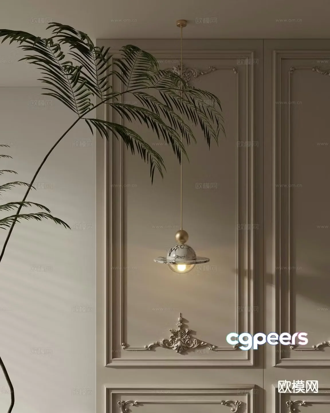 Bedside small chandelier 3d model