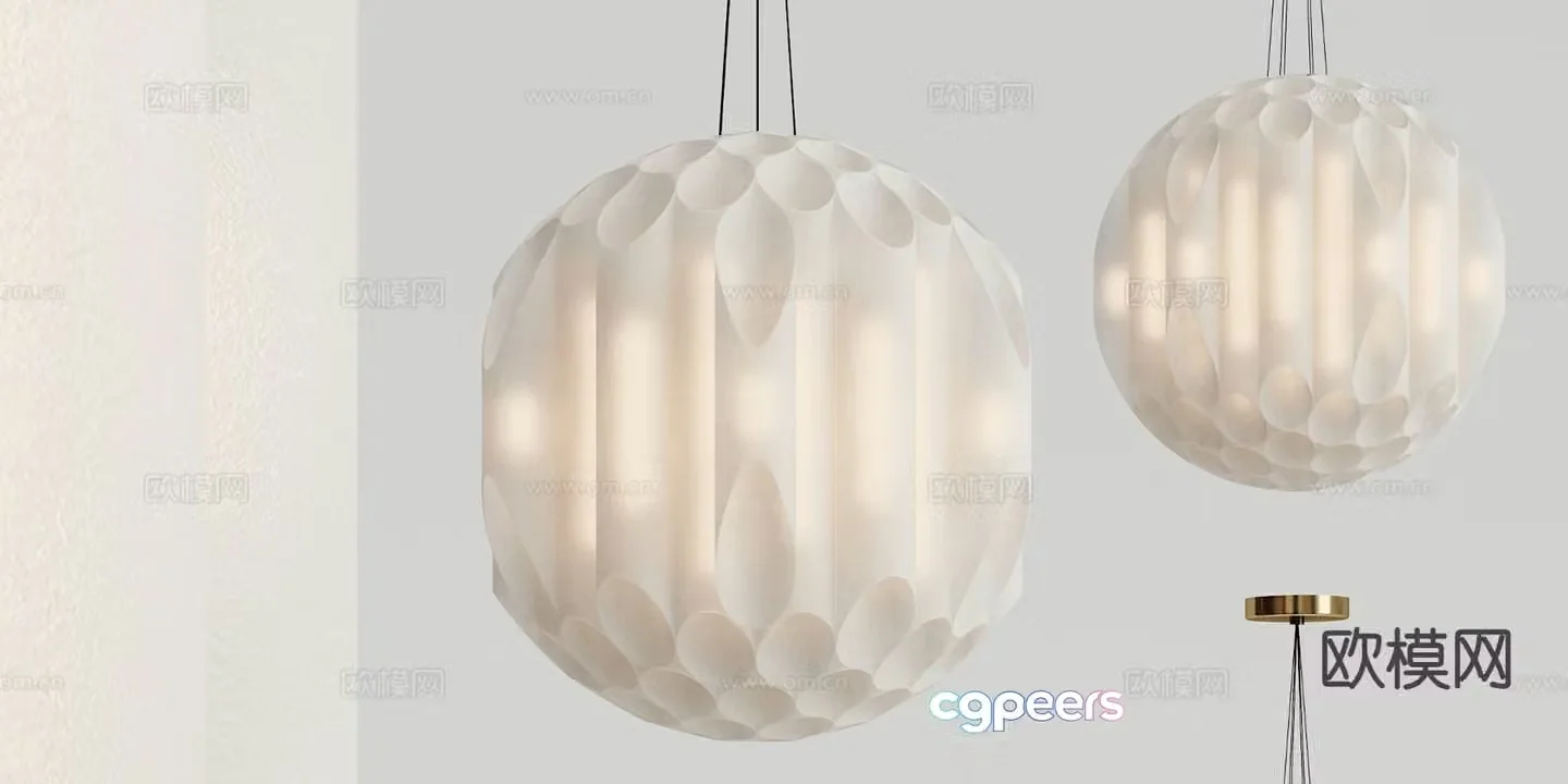 New Chinese style chandelier spherical chandelier 3d model