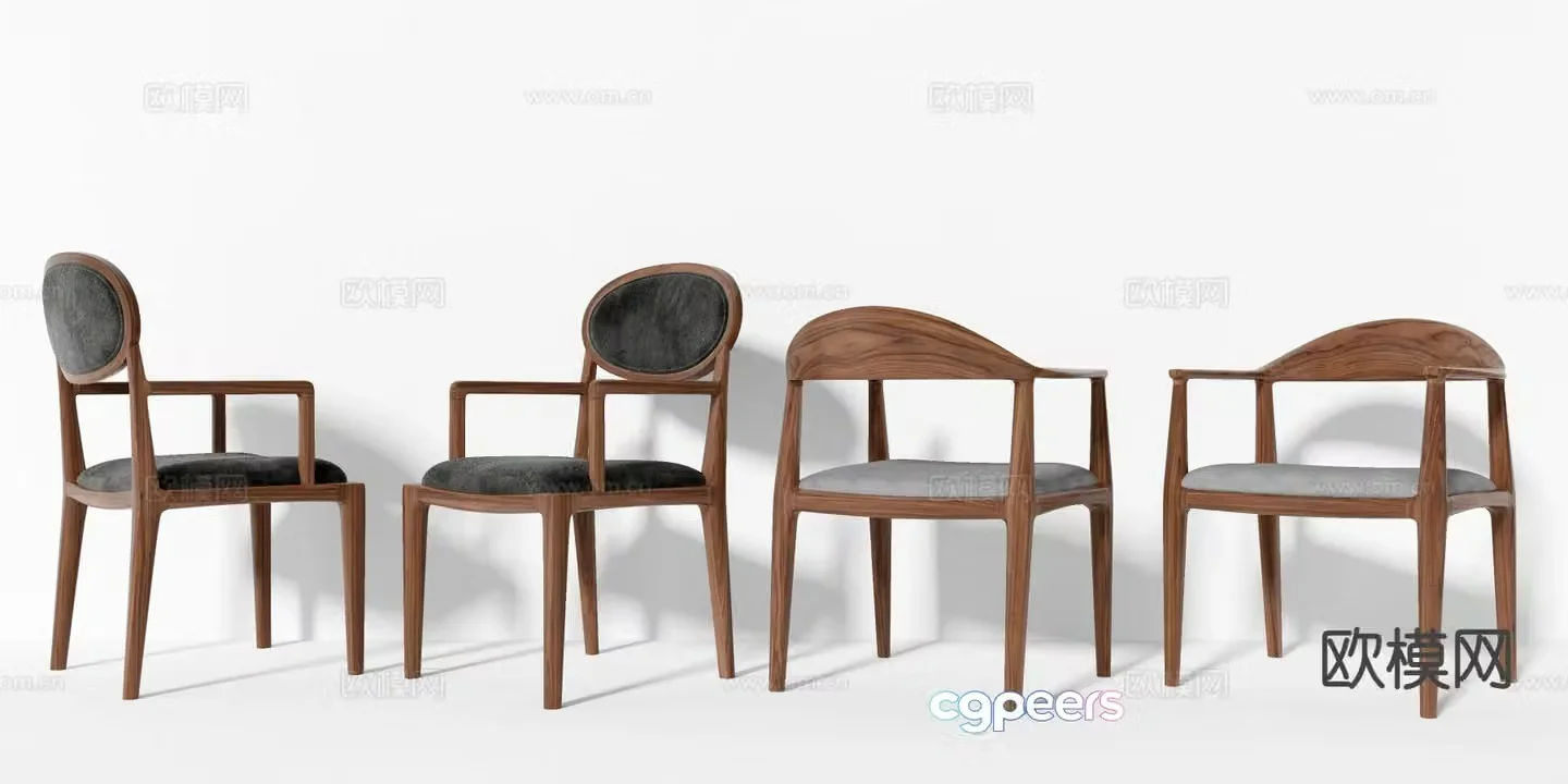 New Chinese style chair armchair wooden chair 3d model