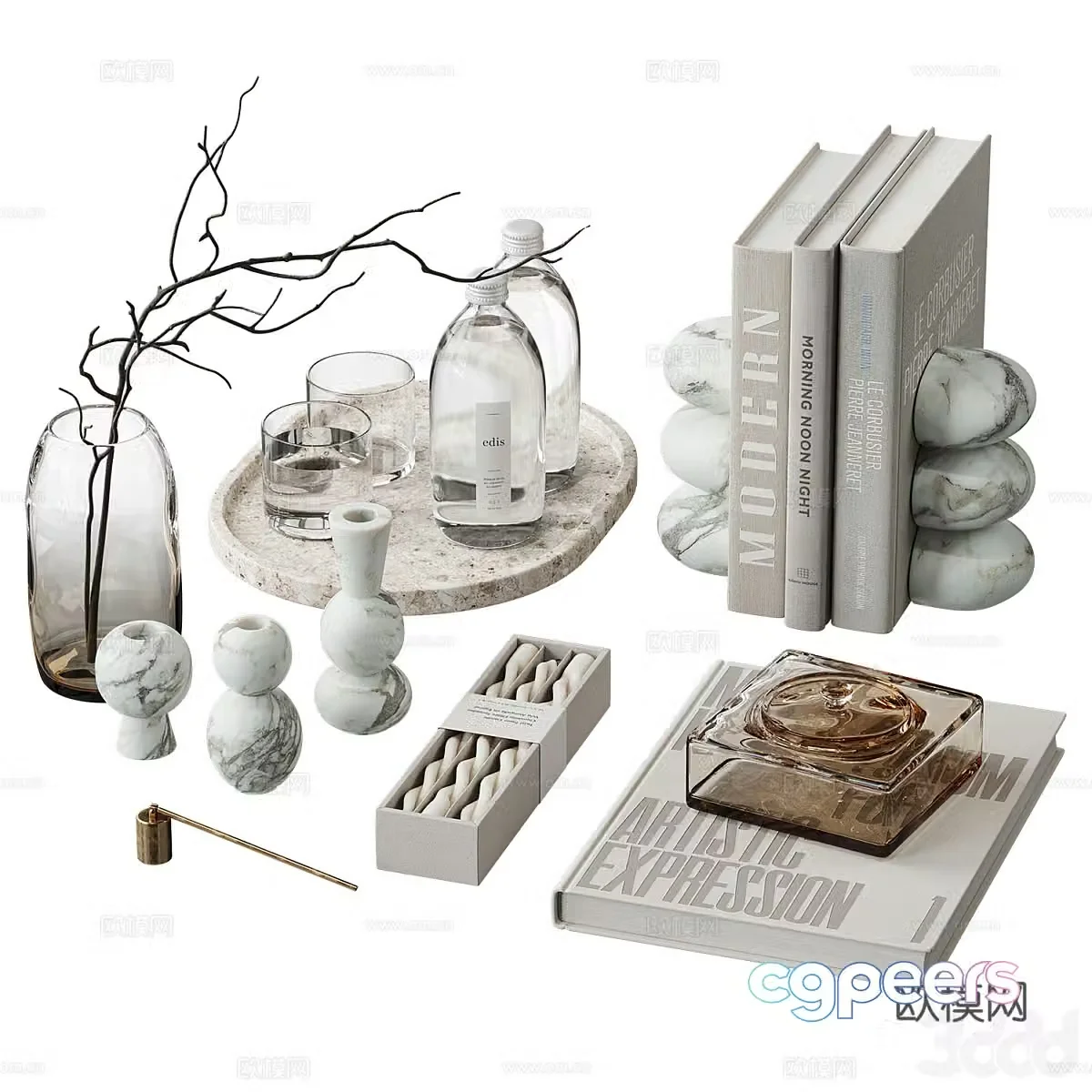 Modern jewelry ornaments 3d model