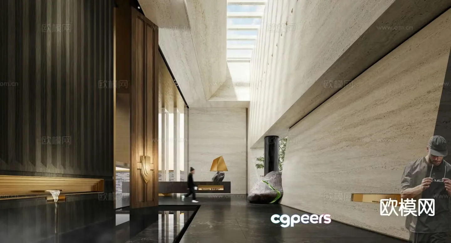 Modern sales office lobby hall 3d model
