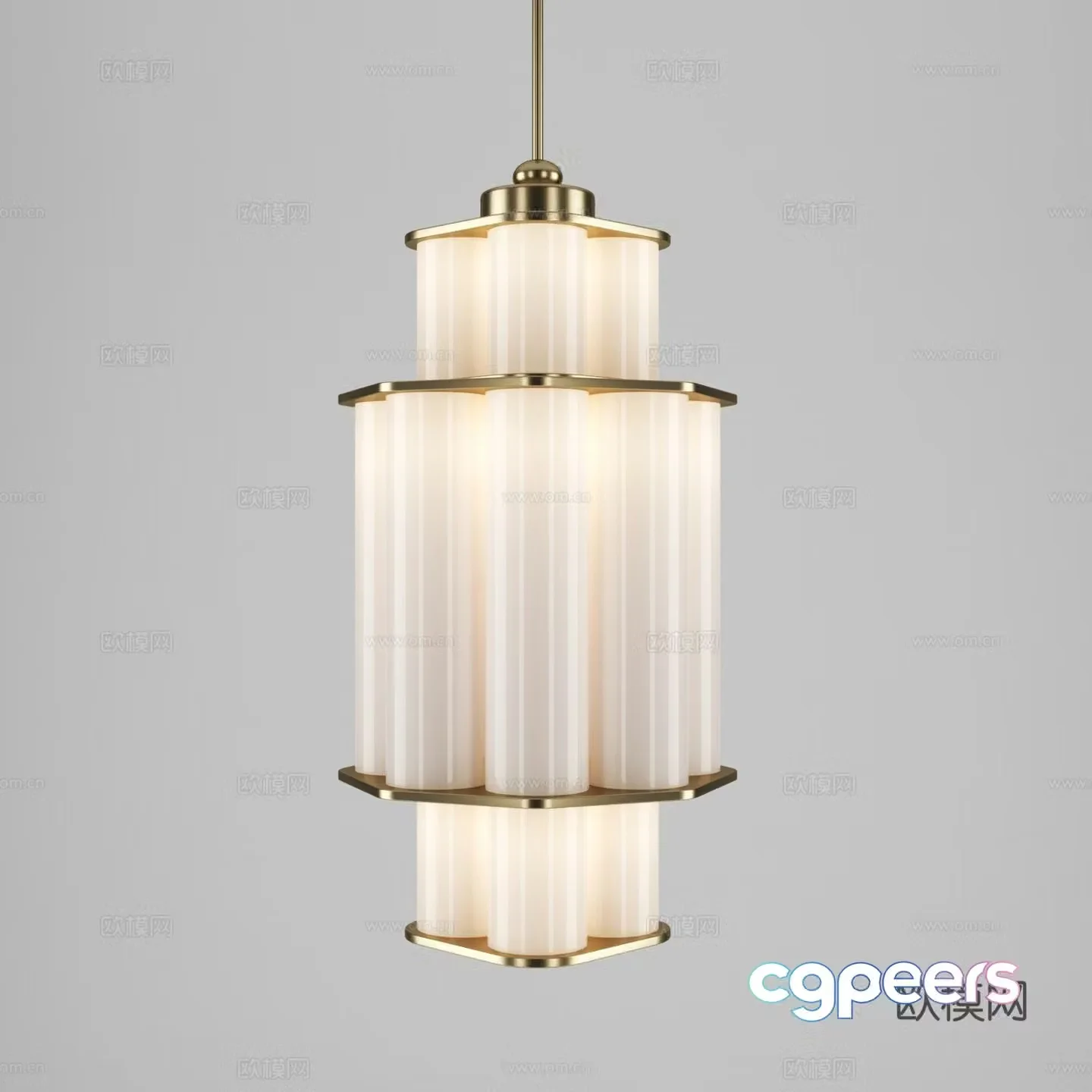 New Chinese light luxury Bauer chandelier 3d model
