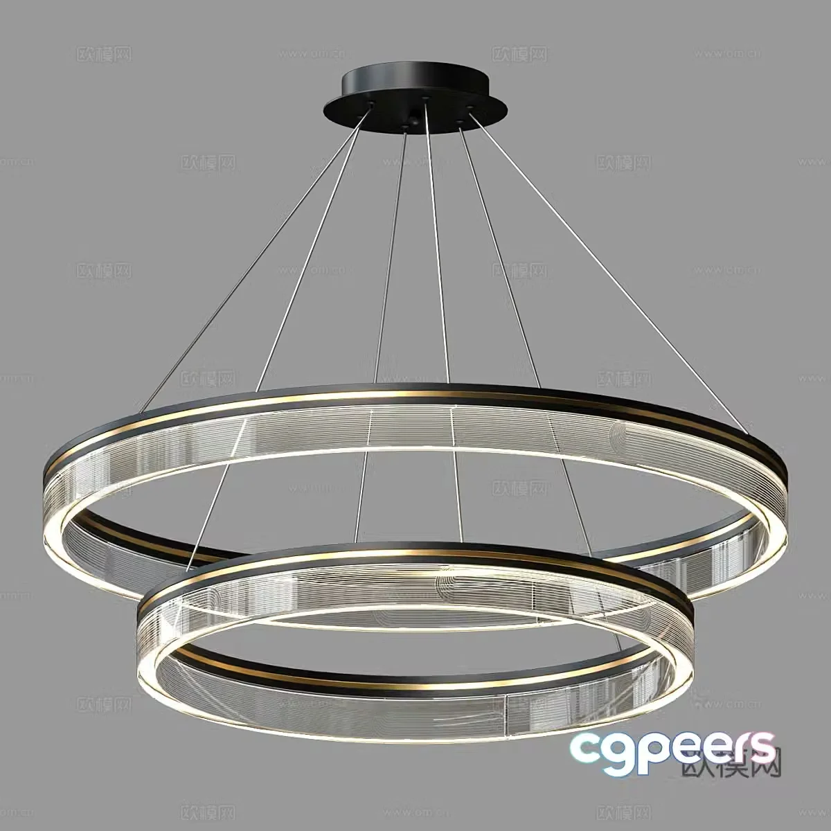 Light luxury chandelier glass chandelier 3d model