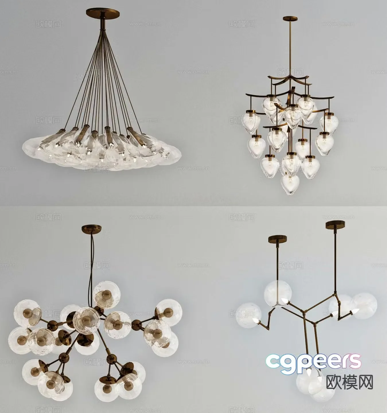 Modern magic bean chandelier hall chandelier 3d model