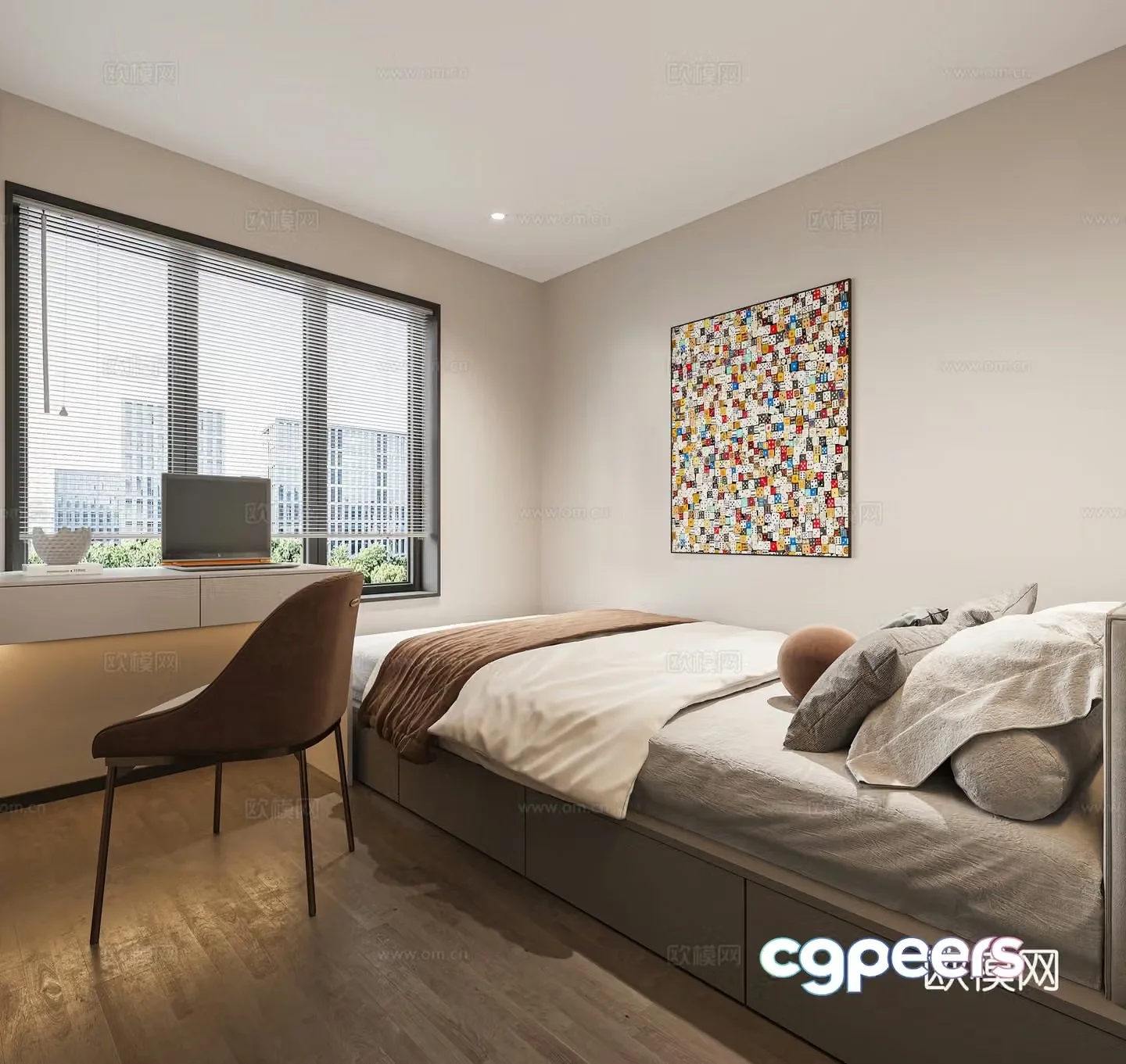 Modern tatami bedroom 3d model