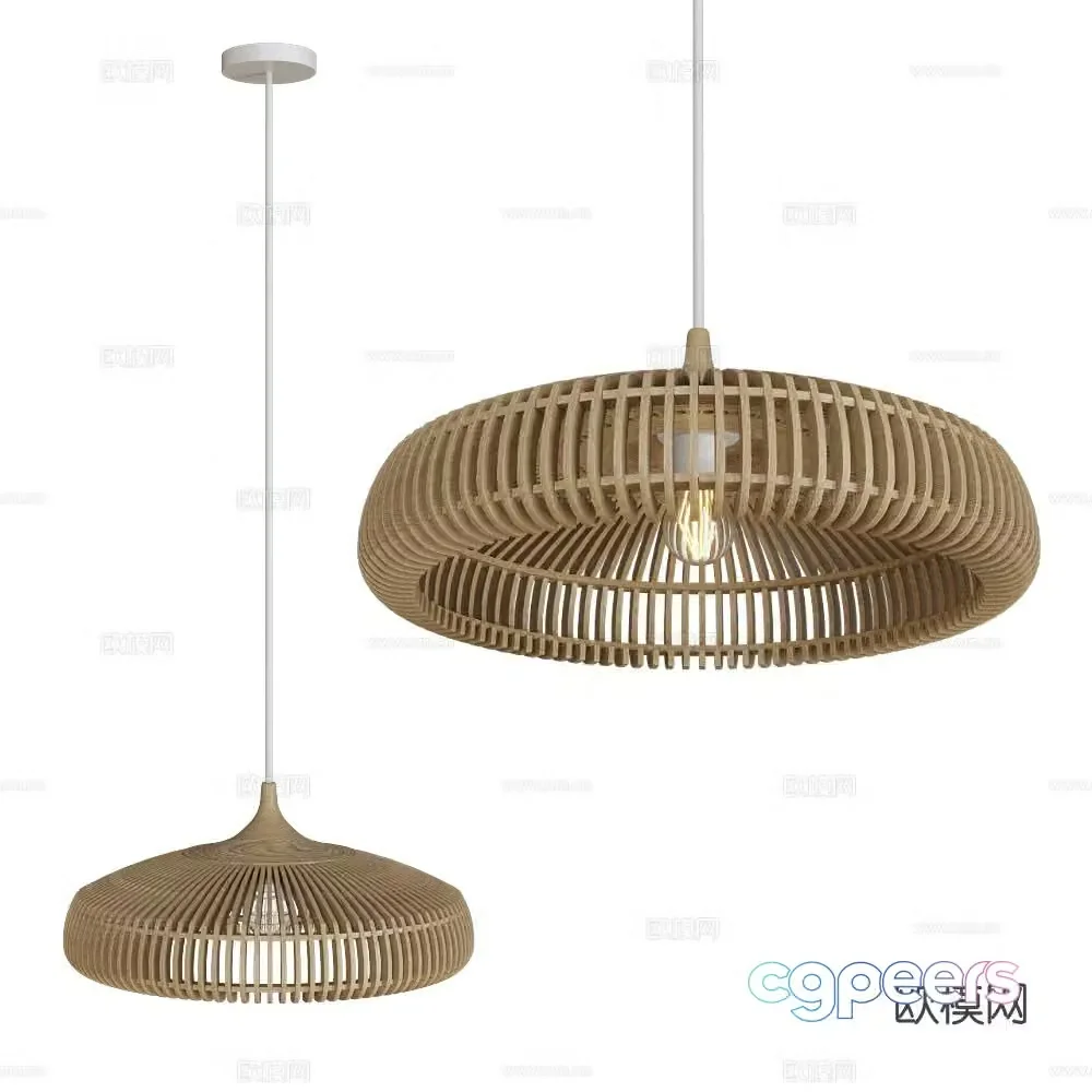 UMAGE solid wood chandelier 3d model