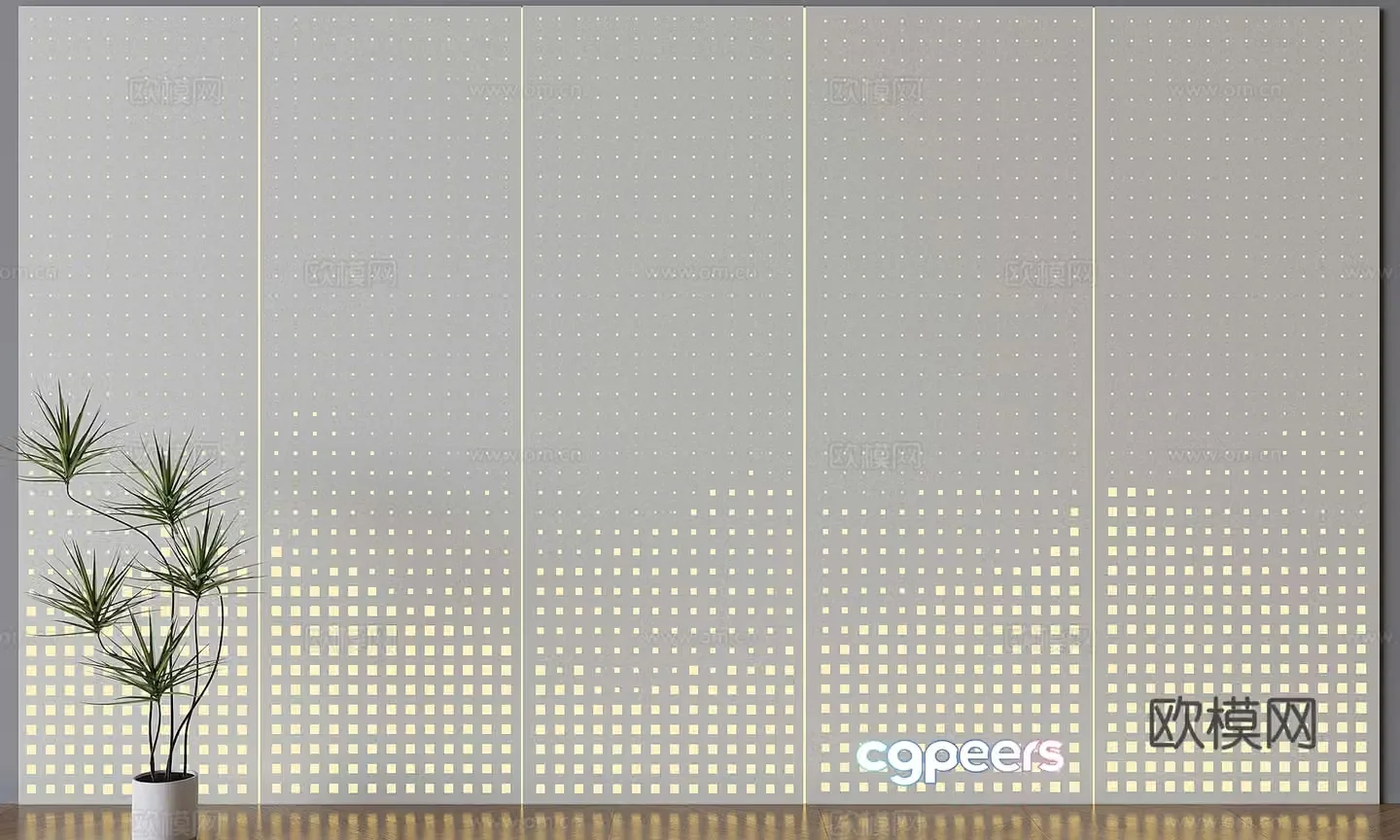 Art punching board aluminum-plastic board perforated light-transmitting board 3D model